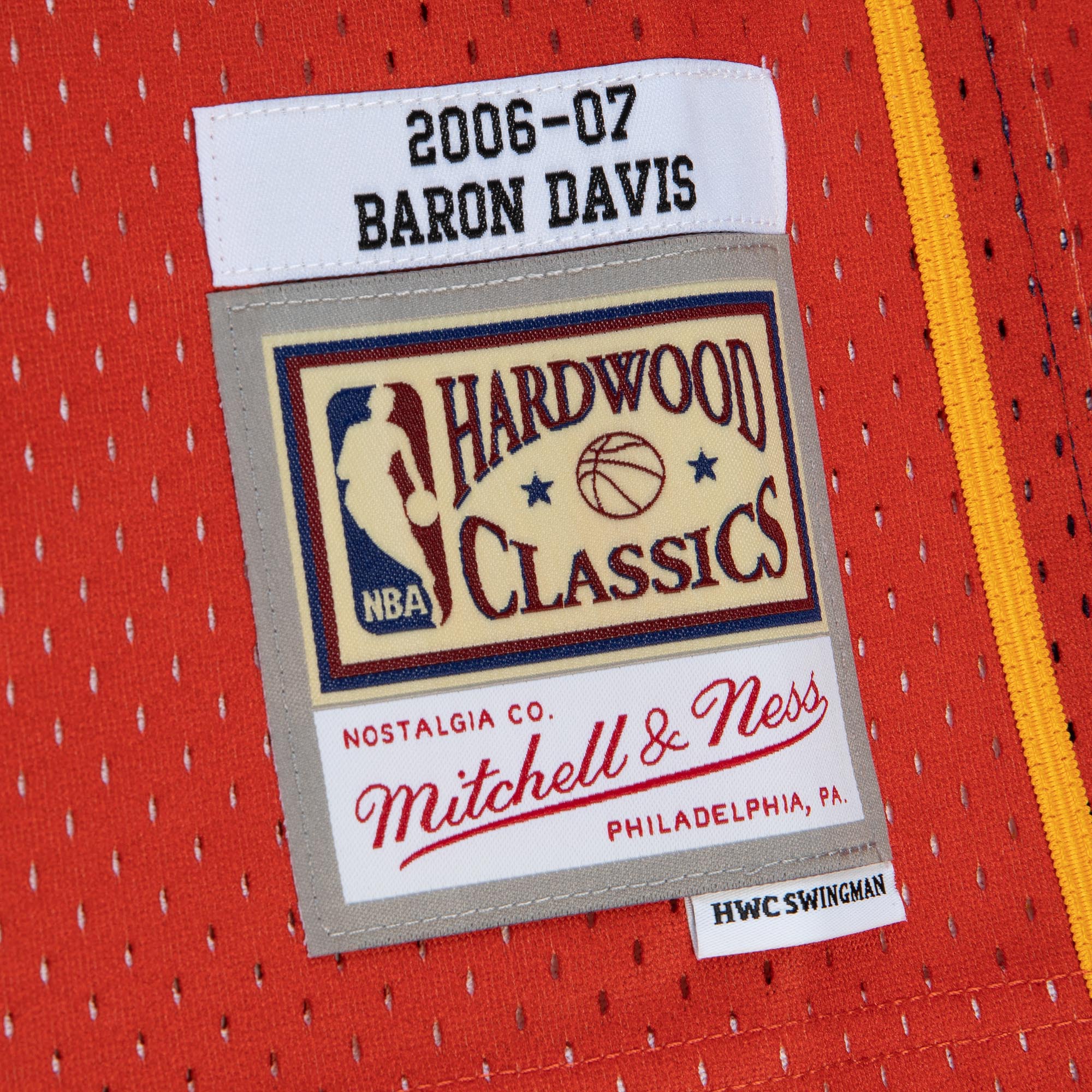 Baron Davis Golden State Warriors Mitchell & Ness 2006\/07 Hardwood Classics Fadeaway Swingman Player Jersey - Navy\/Orange