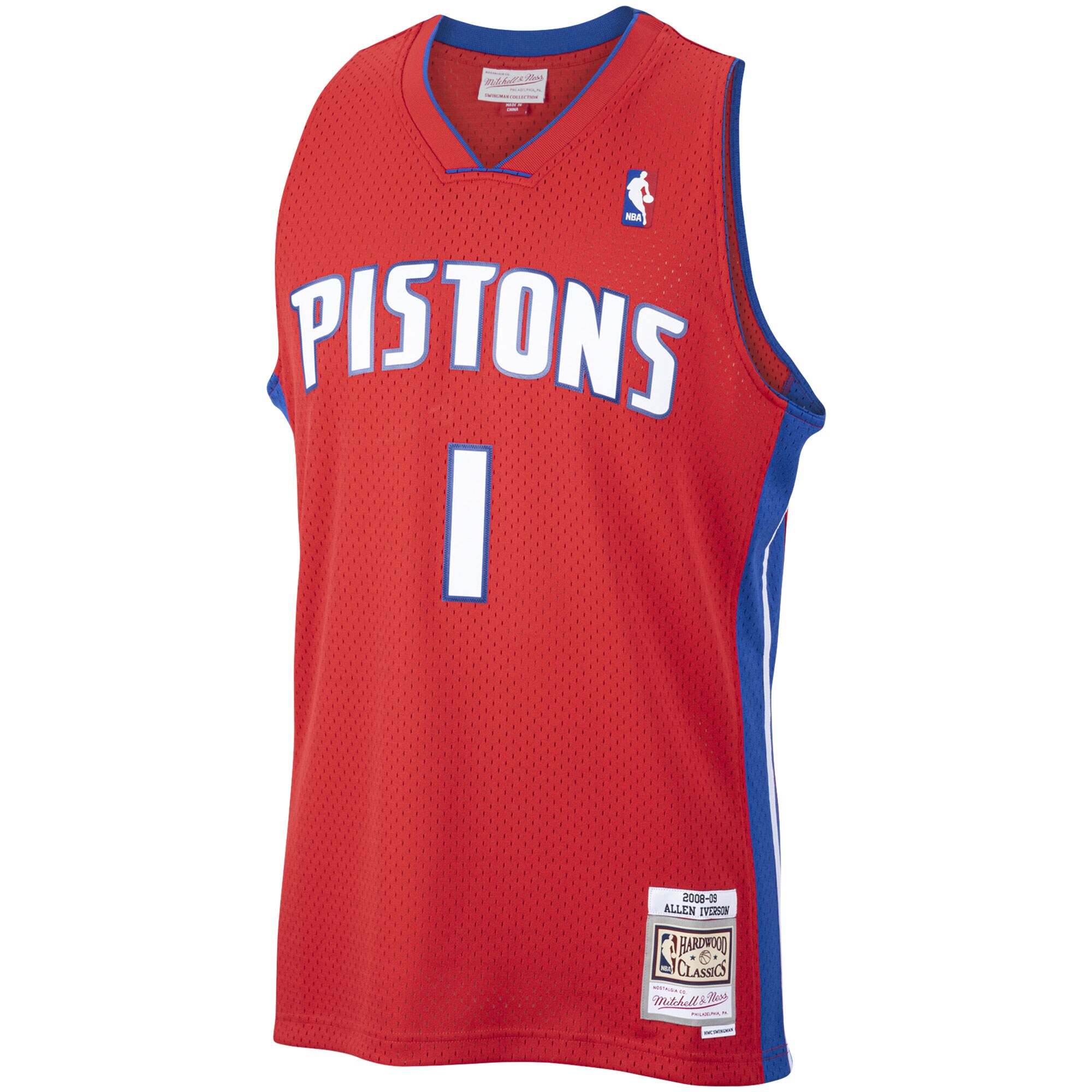 Allen Iverson Detroit Pistons Mitchell & Ness 2008\/09 Hardwood Classics Swingman Jersey - Red