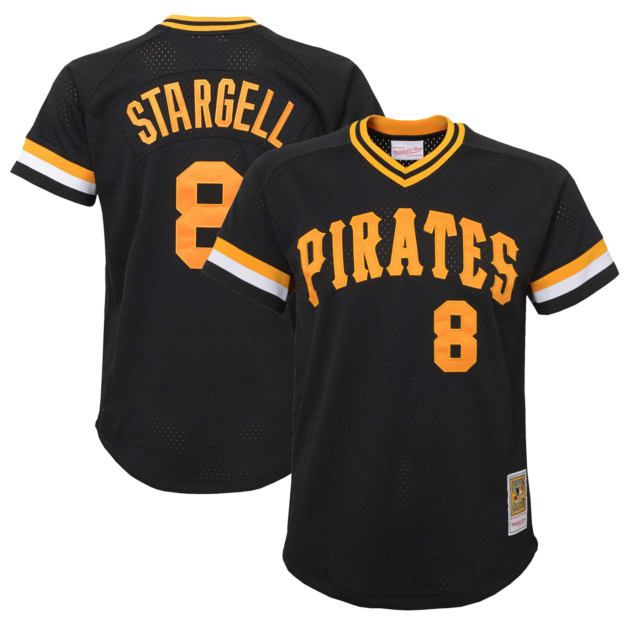 Willie Stargell Pittsburgh Pirates Mitchell & Ness Youth Cooperstown CollectionMesh Batting Practice Jersey - Black