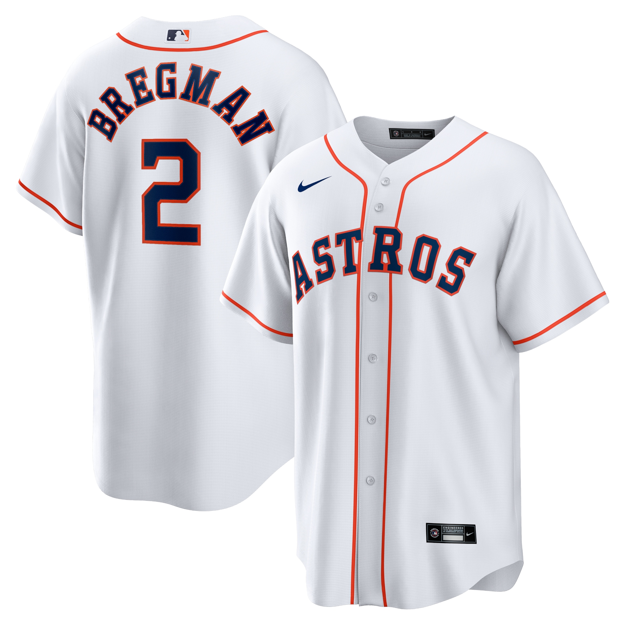 Alex Bregman Houston Astros  Home Replica Player Name Jersey - White