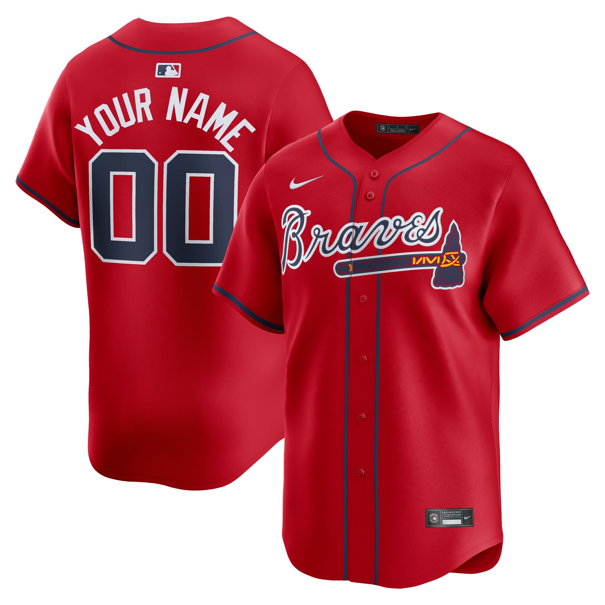 Atlanta Braves   Alternate Limited Custom Jersey Red