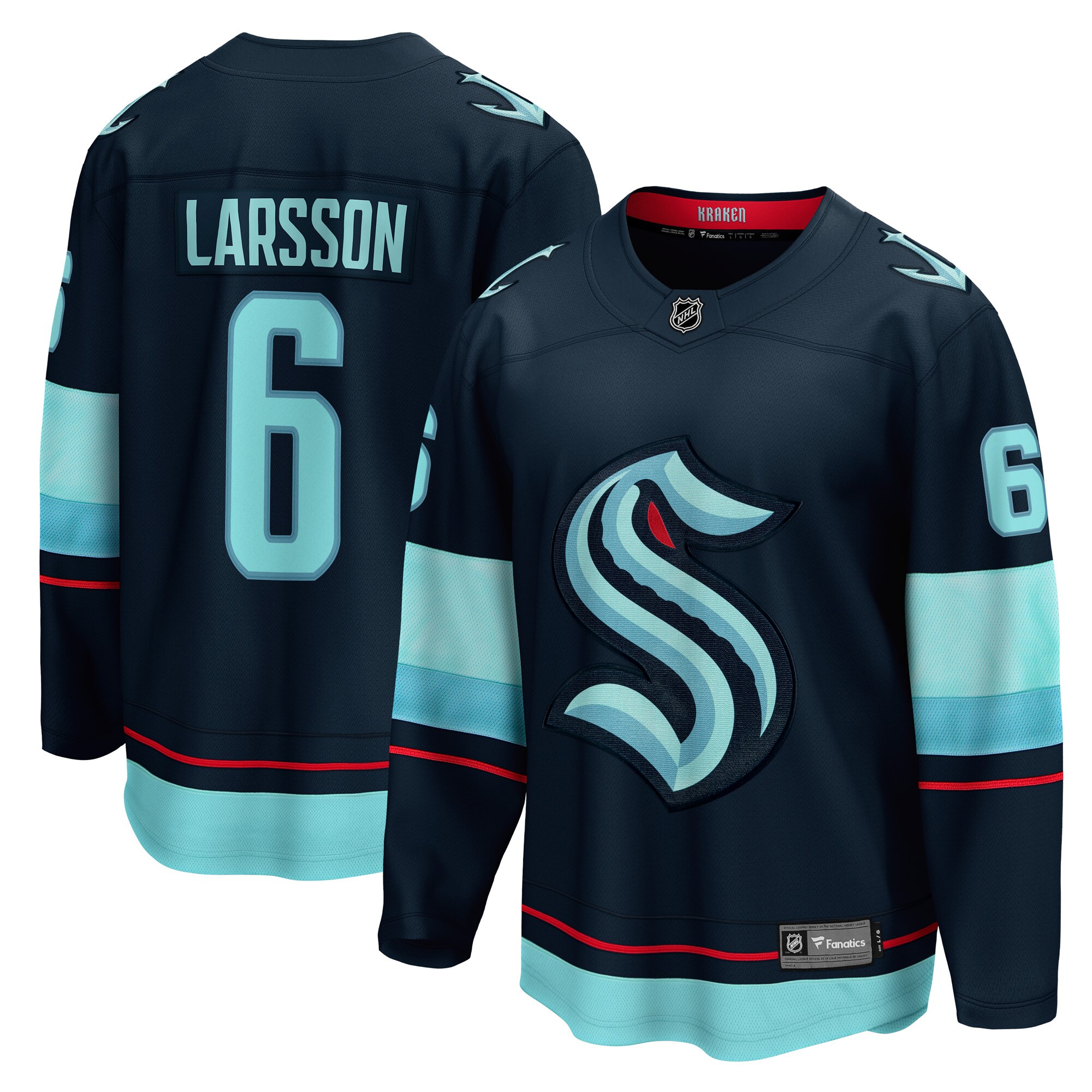 Adam Larsson Seattle Kraken Fanatics Home Breakaway Player Jersey - Deep Sea Blue
