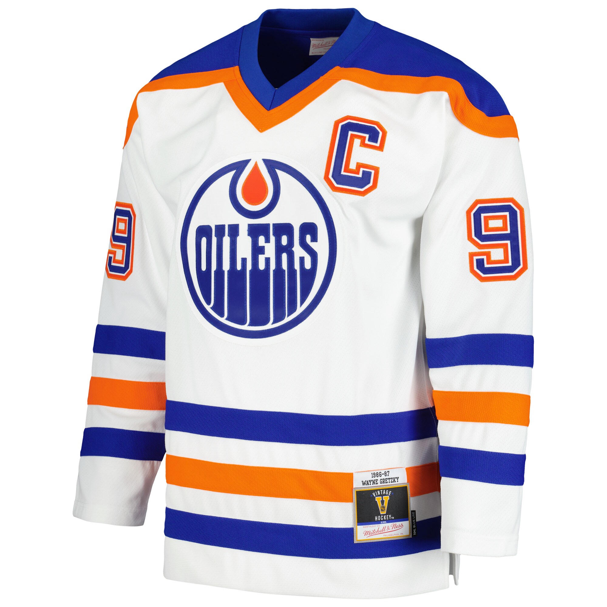 Wayne Gretzky Edmonton Oilers Mitchell & Ness 1986\/87 Blue Line Player Jersey - White