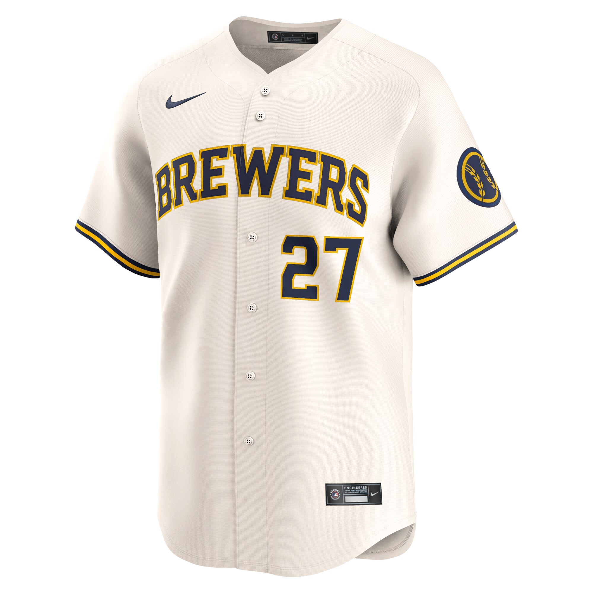 Willy Adames Milwaukee Brewers  Home Limited Player Jersey - Cream