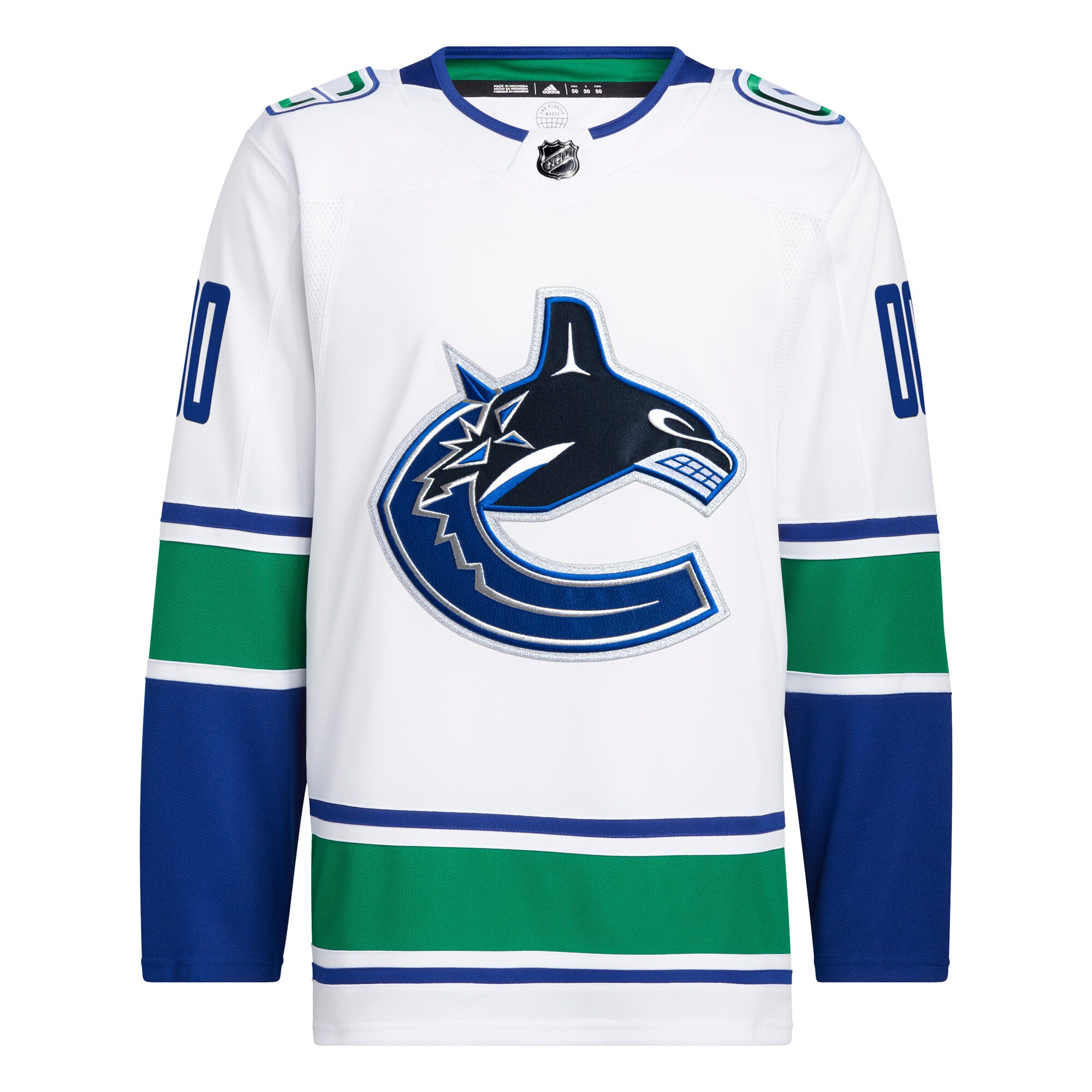 Vancouver Canucks adidas Away Primegreen Authentic Custom Jersey - White