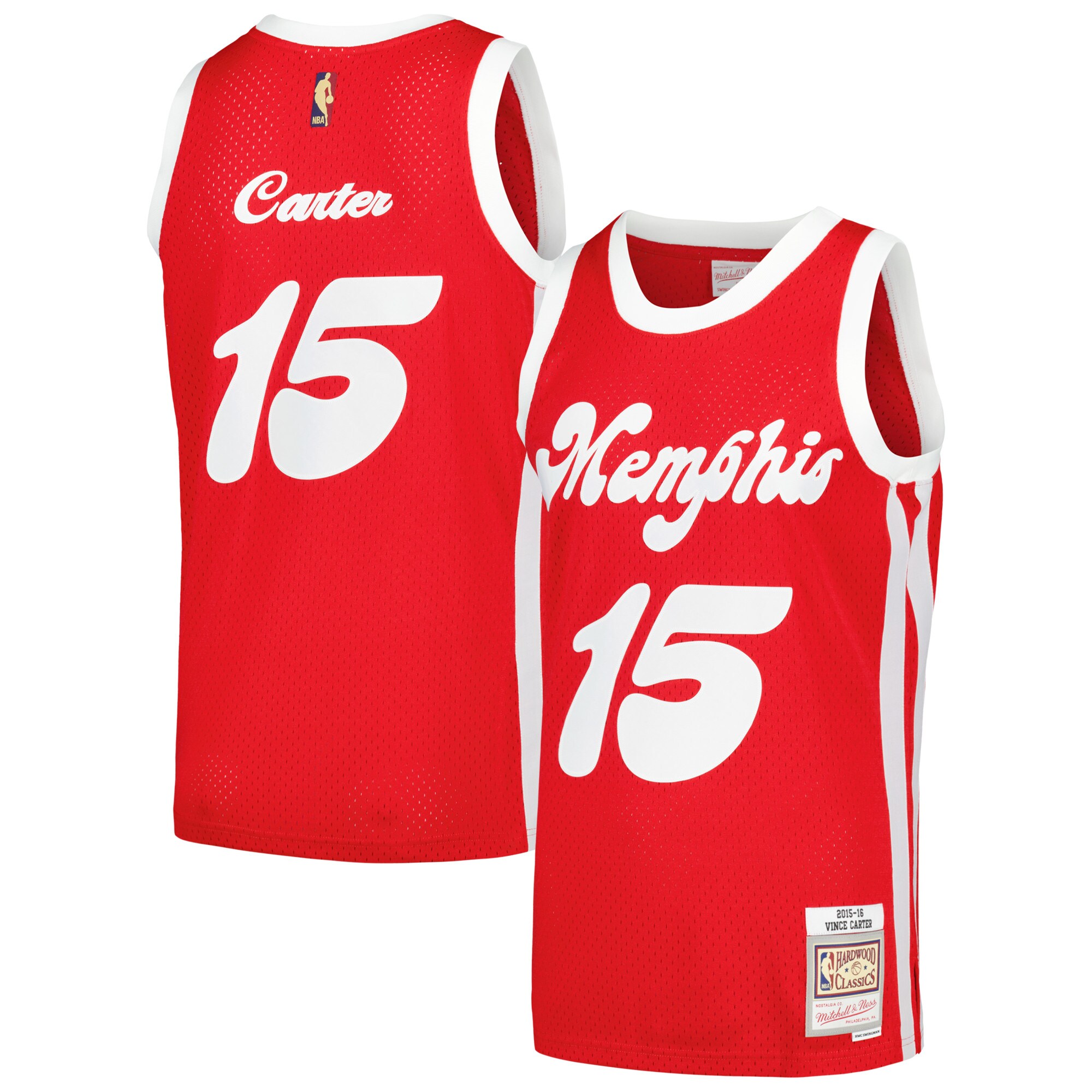 Vince Carter Memphis Grizzlies Mitchell & Ness 2015\/16 Hardwood Classics Swingman Jersey - Red