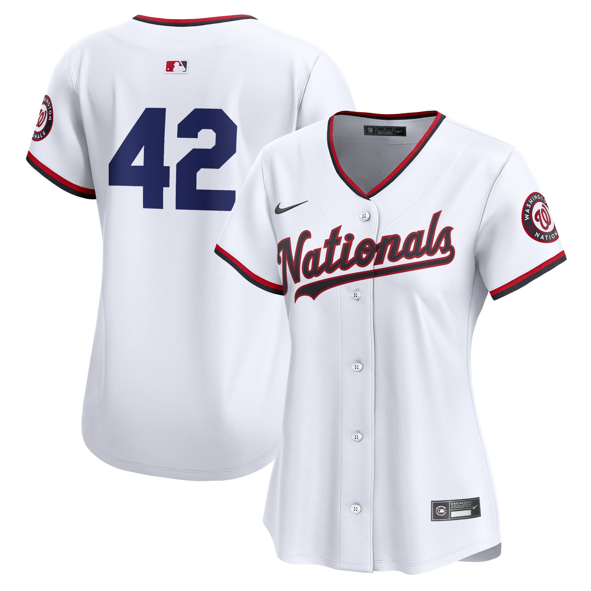 Washington Nationals Women's 2024 Jackie Robinson Day Home Limited Jersey White