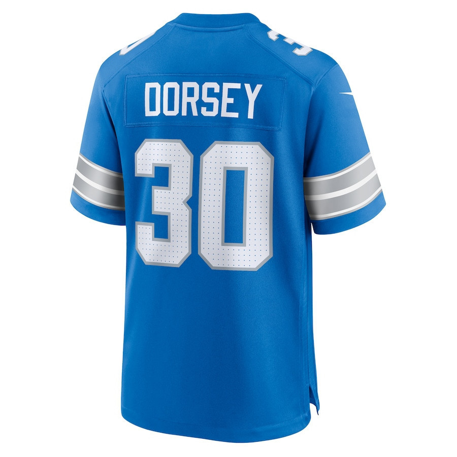 Khalil Dorsey #30 Detroit Lions Super Bowl LIX Jersey - Men's - Blue