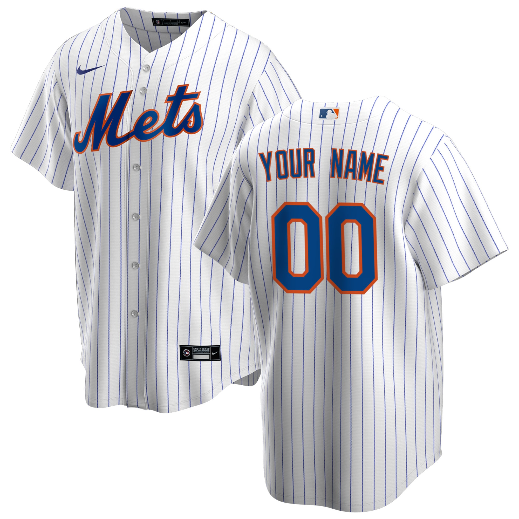 New York Mets  Home Replica Custom Jersey - White