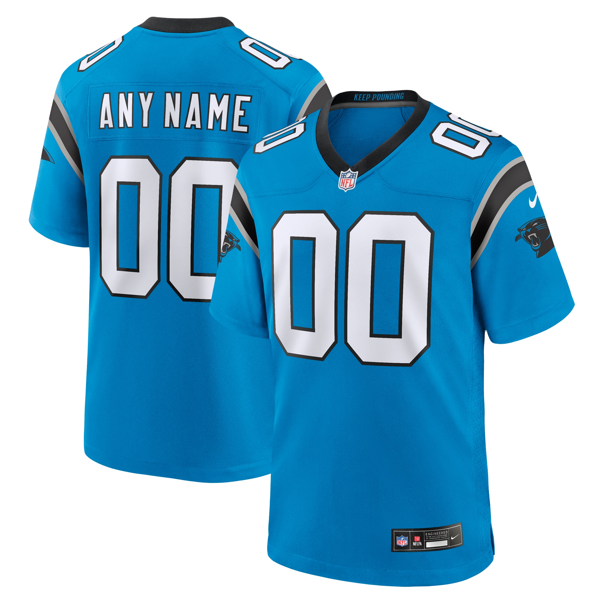 Carolina Panthers  Alternate Custom Game Jersey - Blue