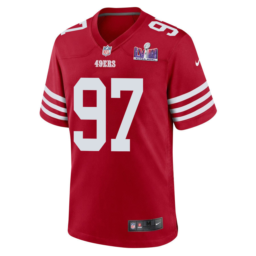 Nick Bosa 97 San Francisco 49ers Super Bowl LVIII Patch Game Men Jersey - Scarlet