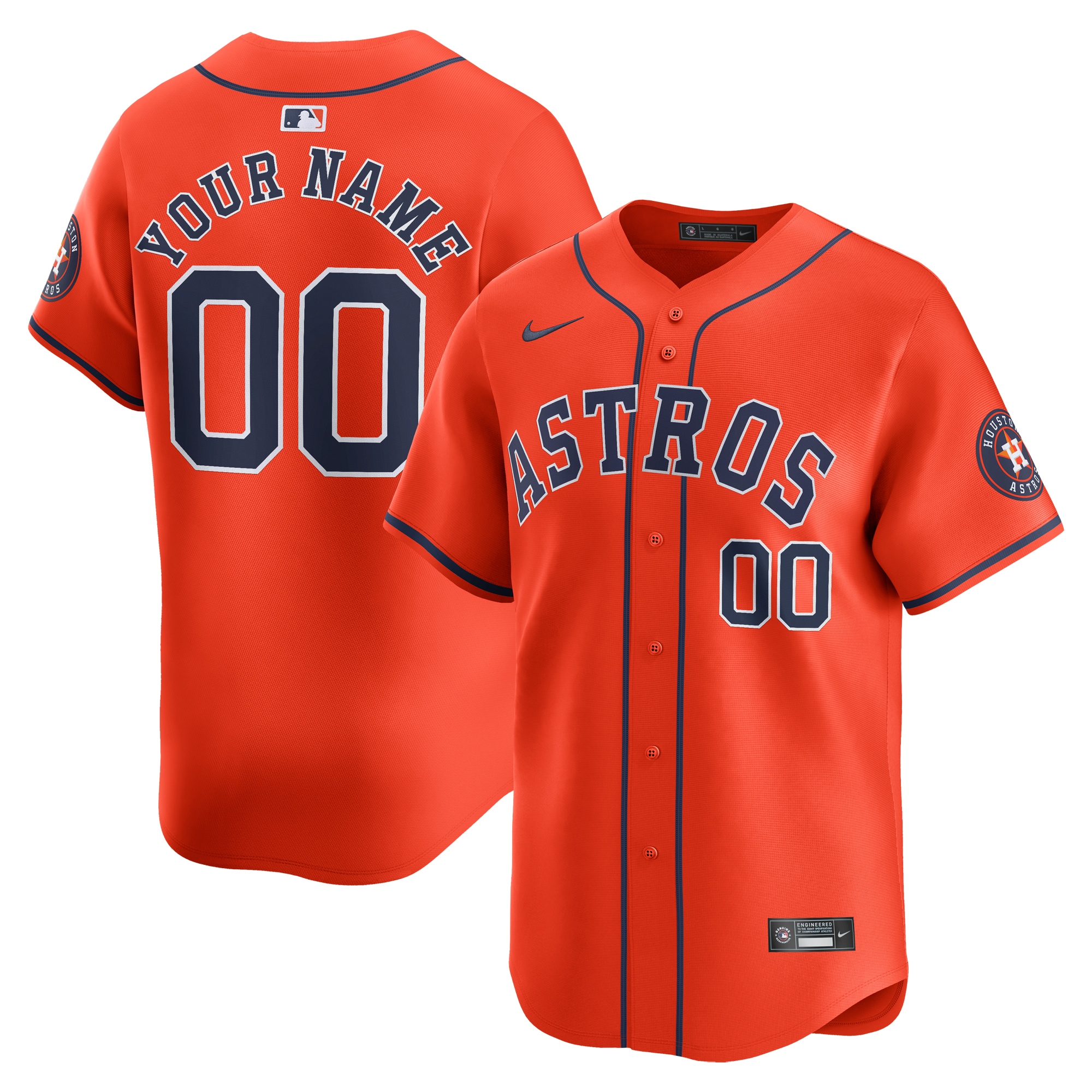 Houston Astros   Alternate Limited Custom Jersey Orange