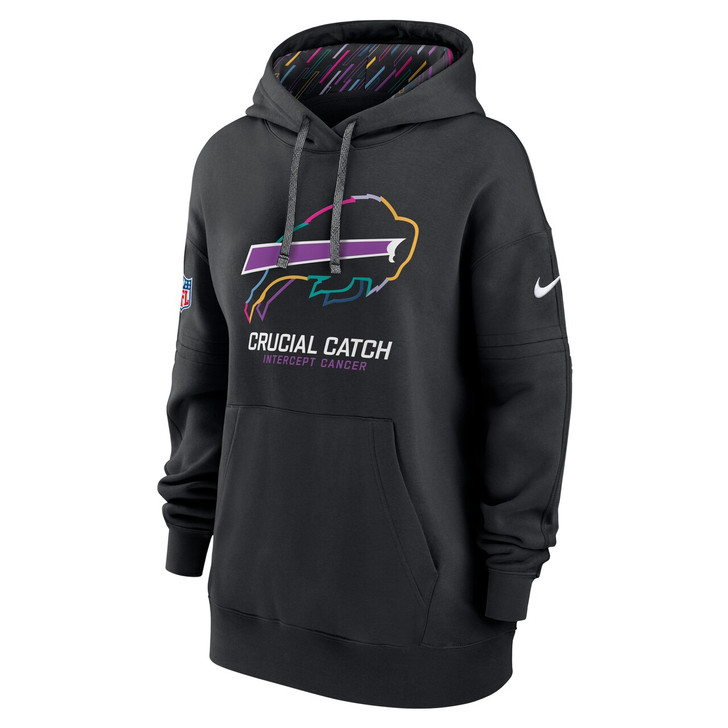 Buffalo Bills Women's 2024 Crucial Catch Club Pullover Hoodie - Black