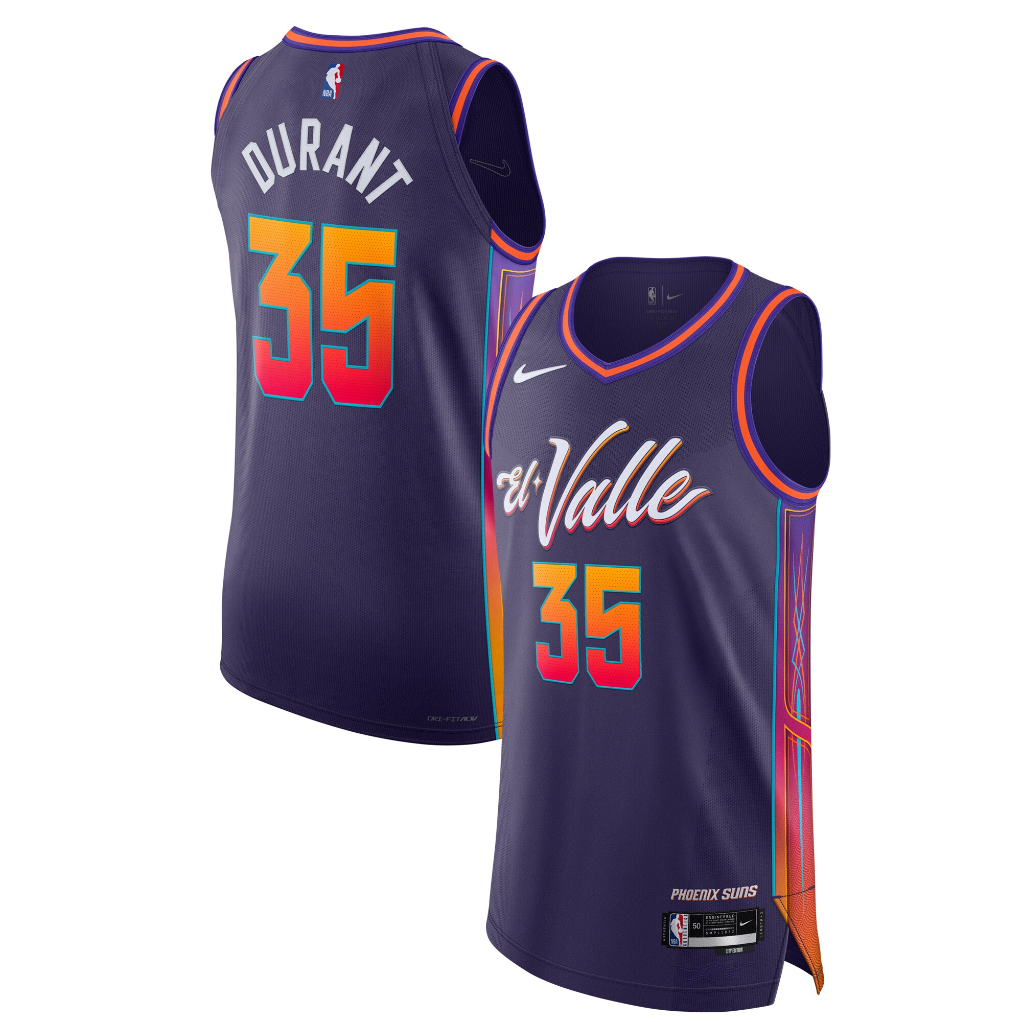 Kevin Durant Phoenix Suns  Authentic Jersey - City Edition - Purple