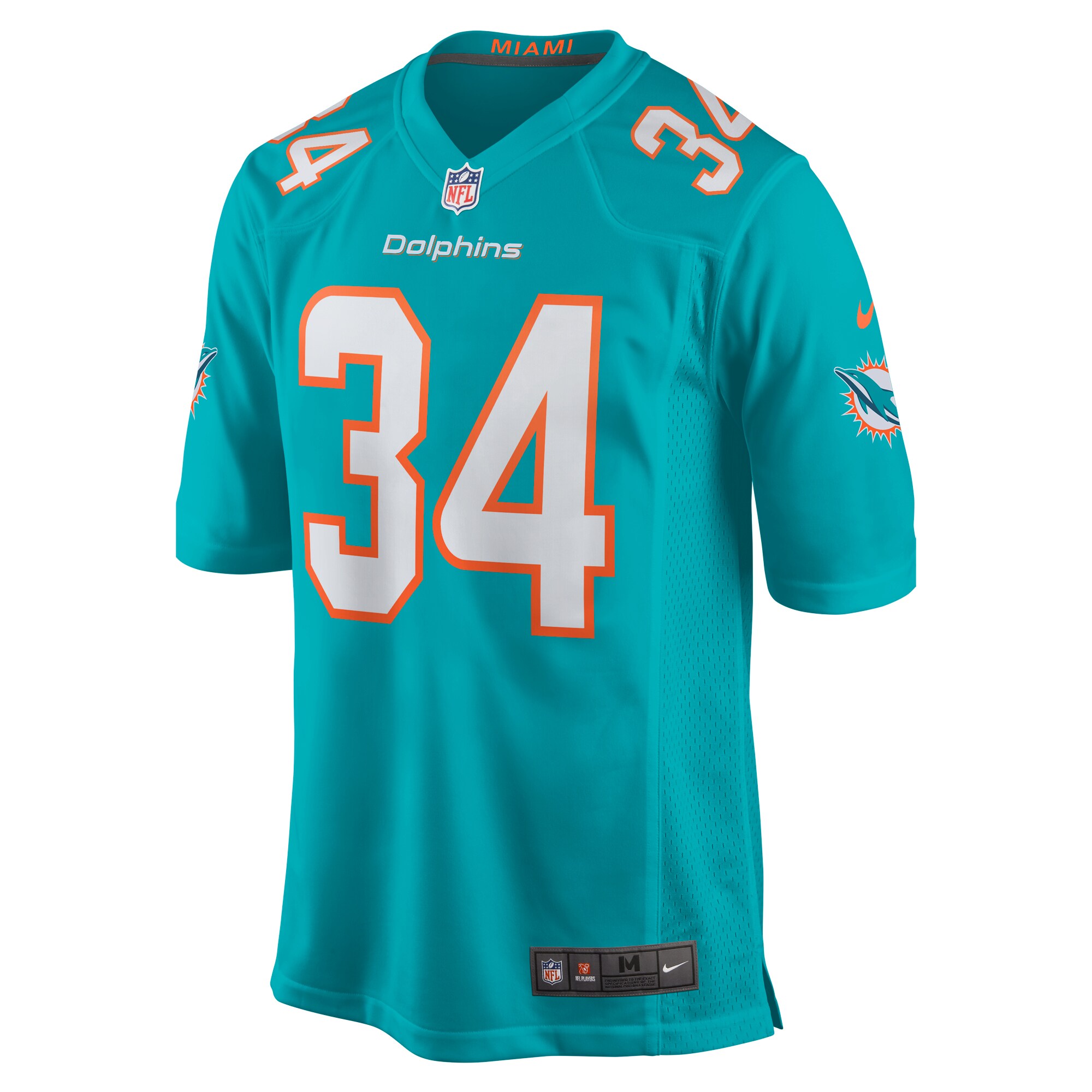 Tino Ellis Miami Dolphins  Home Game Player Jersey - Aqua