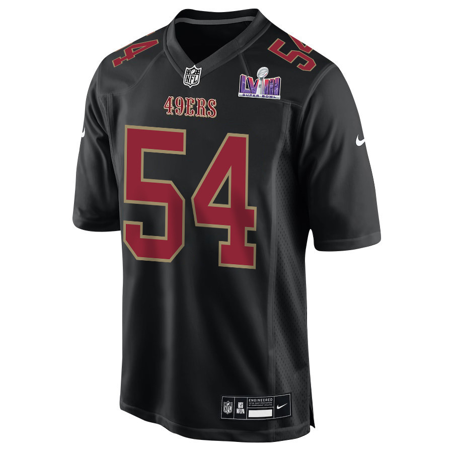 Fred Warner 54 San Francisco 49ers Super Bowl LVIII Patch Fashion Game Men Jersey - Carbon Black