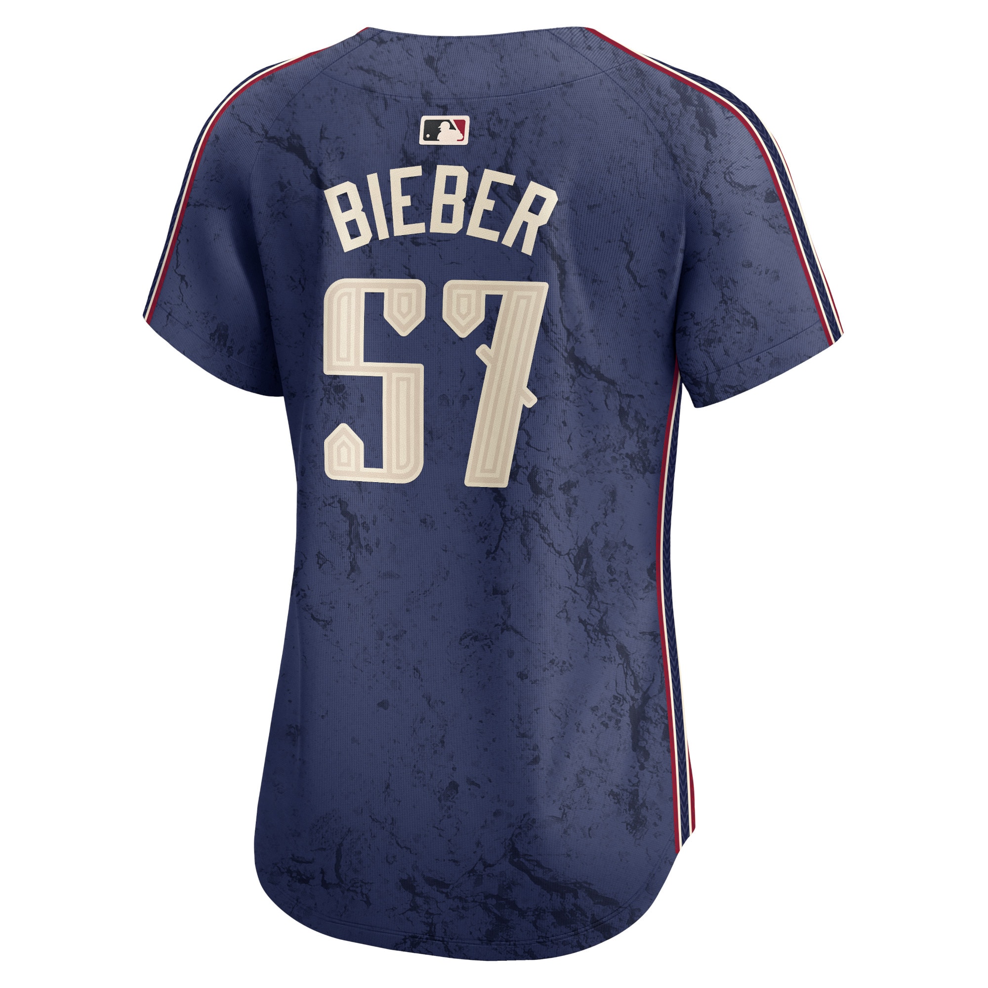 Shane Bieber Cleveland Guardians  Women's 2024 City Connect Limited Jersey - Navy