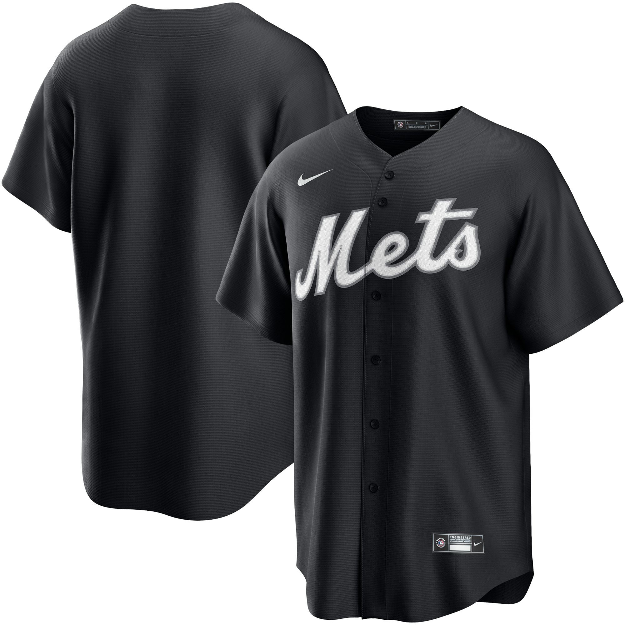 New York Mets  Official Replica Jersey - Black\/White