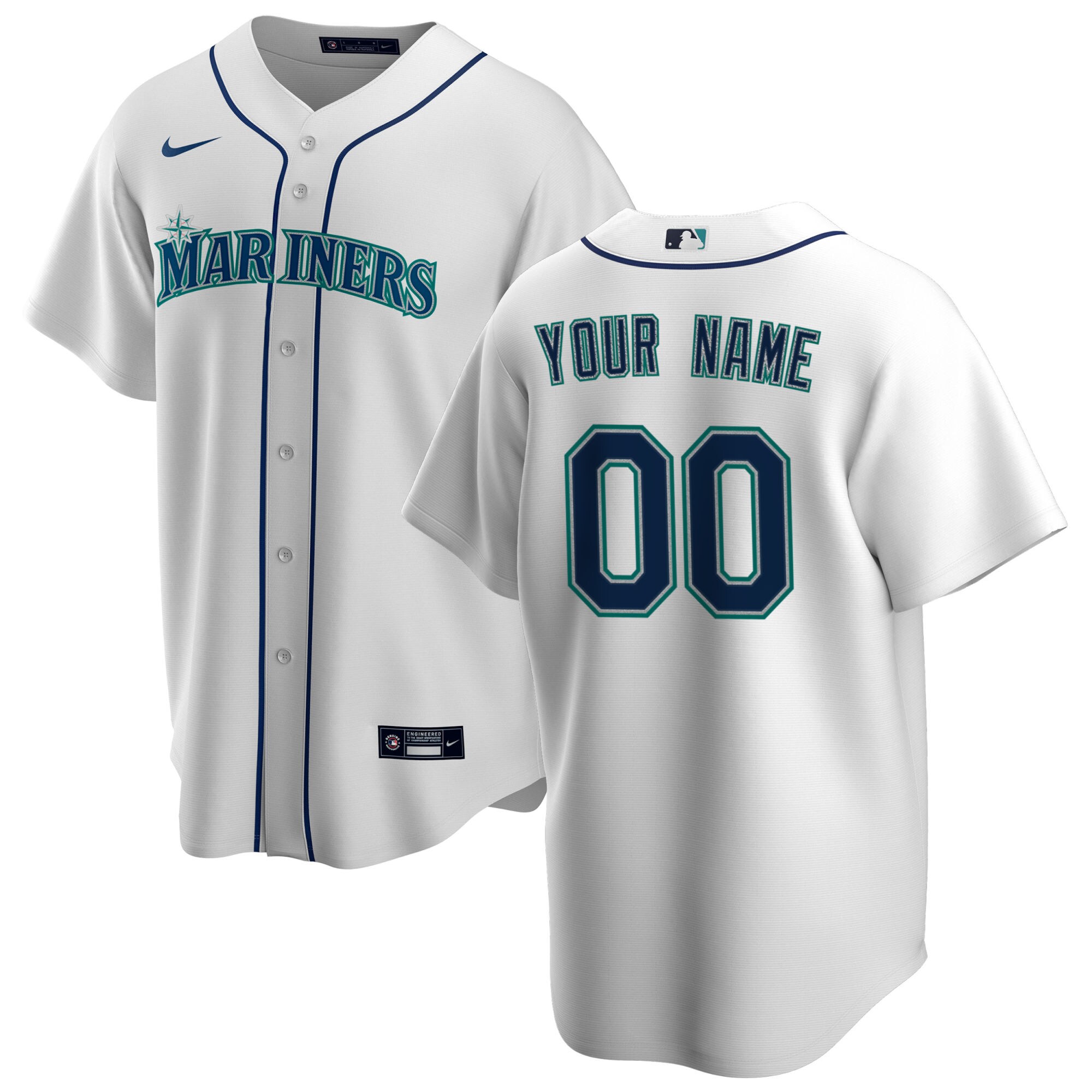 Seattle Mariners  Home Replica Custom Jersey - White