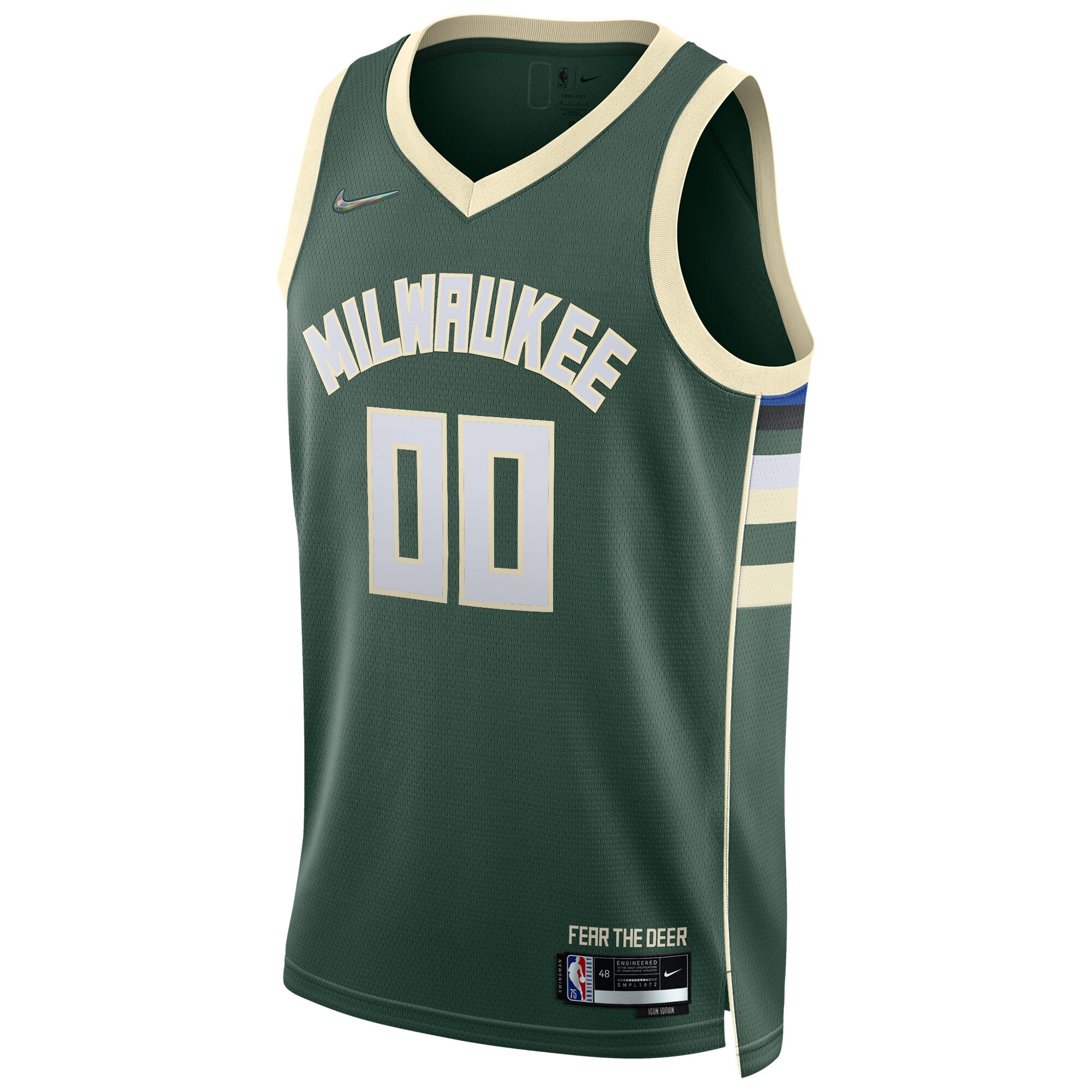 Milwaukee Bucks 2021\/22 Diamond Swingman Custom Jersey - Icon Edition - Hunter Green