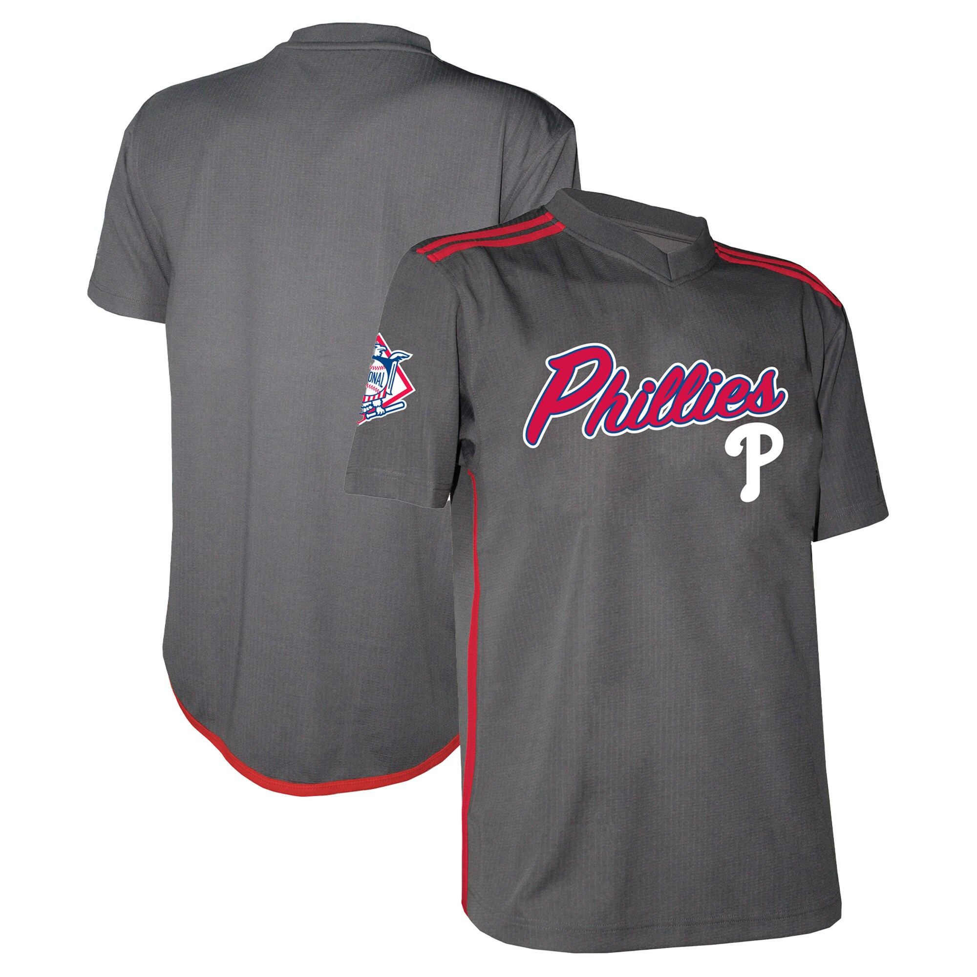 Philadelphia Phillies Stitches Youth Team V-Neck Jersey - Charcoal