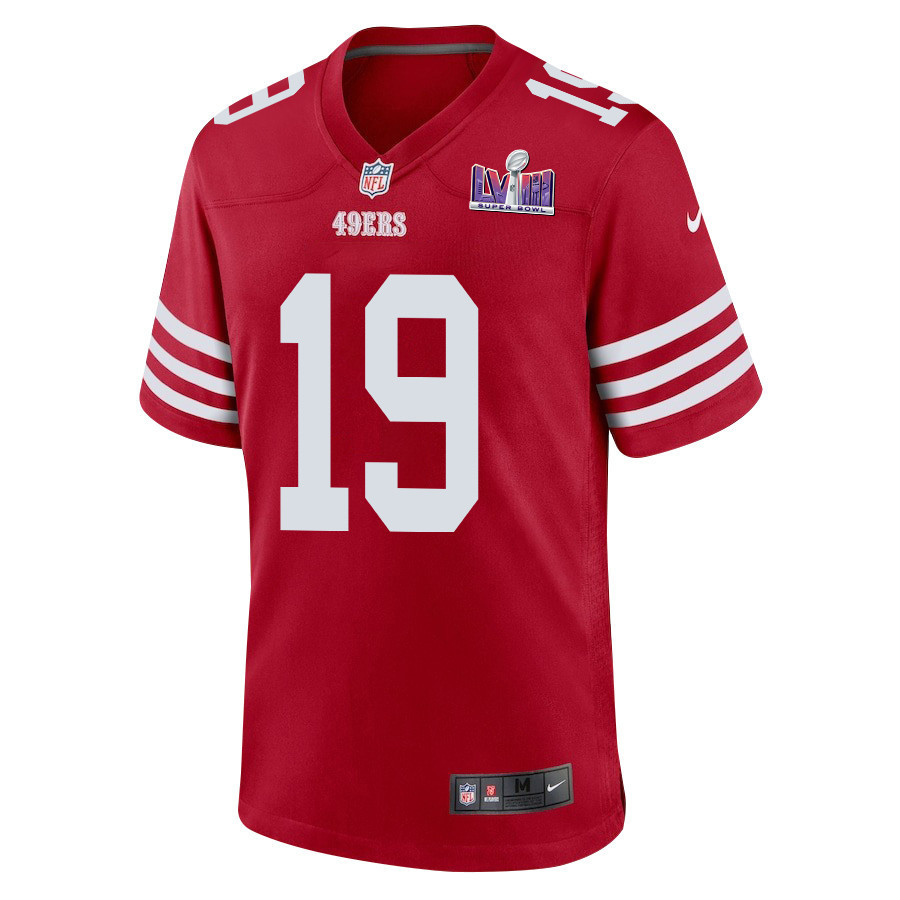 Deebo Samuel 19 San Francisco 49ers Super Bowl LVIII Patch Game Men Jersey - Scarlet