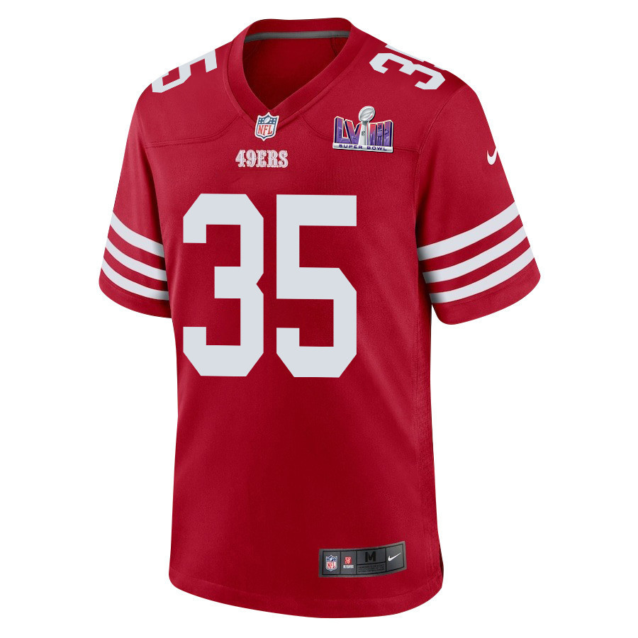 Erik Harris 35 San Francisco 49ers Super Bowl LVIII Patch Game Men Jersey - Scarlet