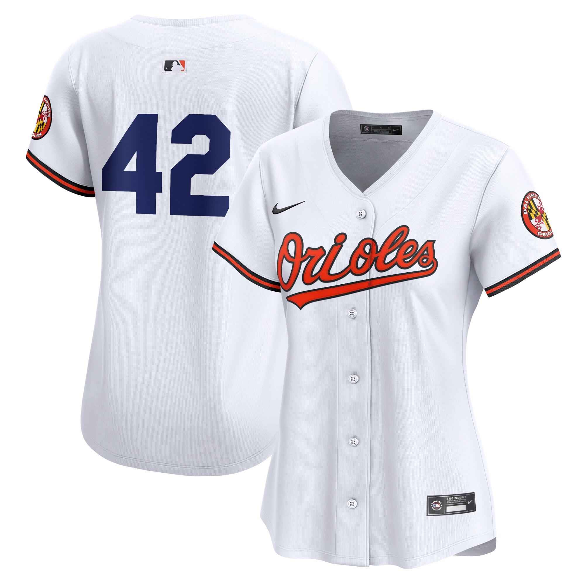 Baltimore Orioles Women's 2024 Jackie Robinson Day Home Limited Jersey White