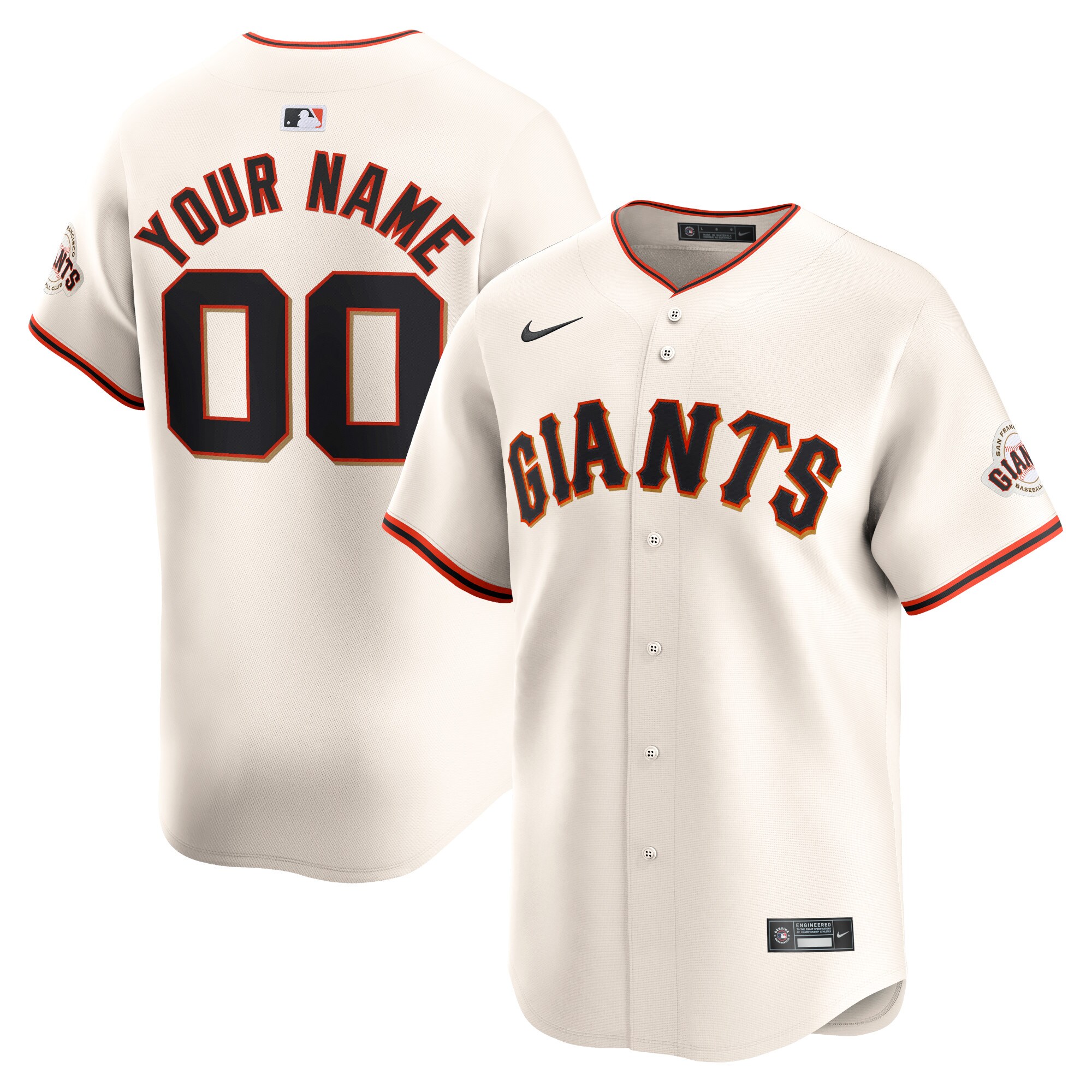 San Francisco Giants  Youth Home Limited Custom Jersey - Cream