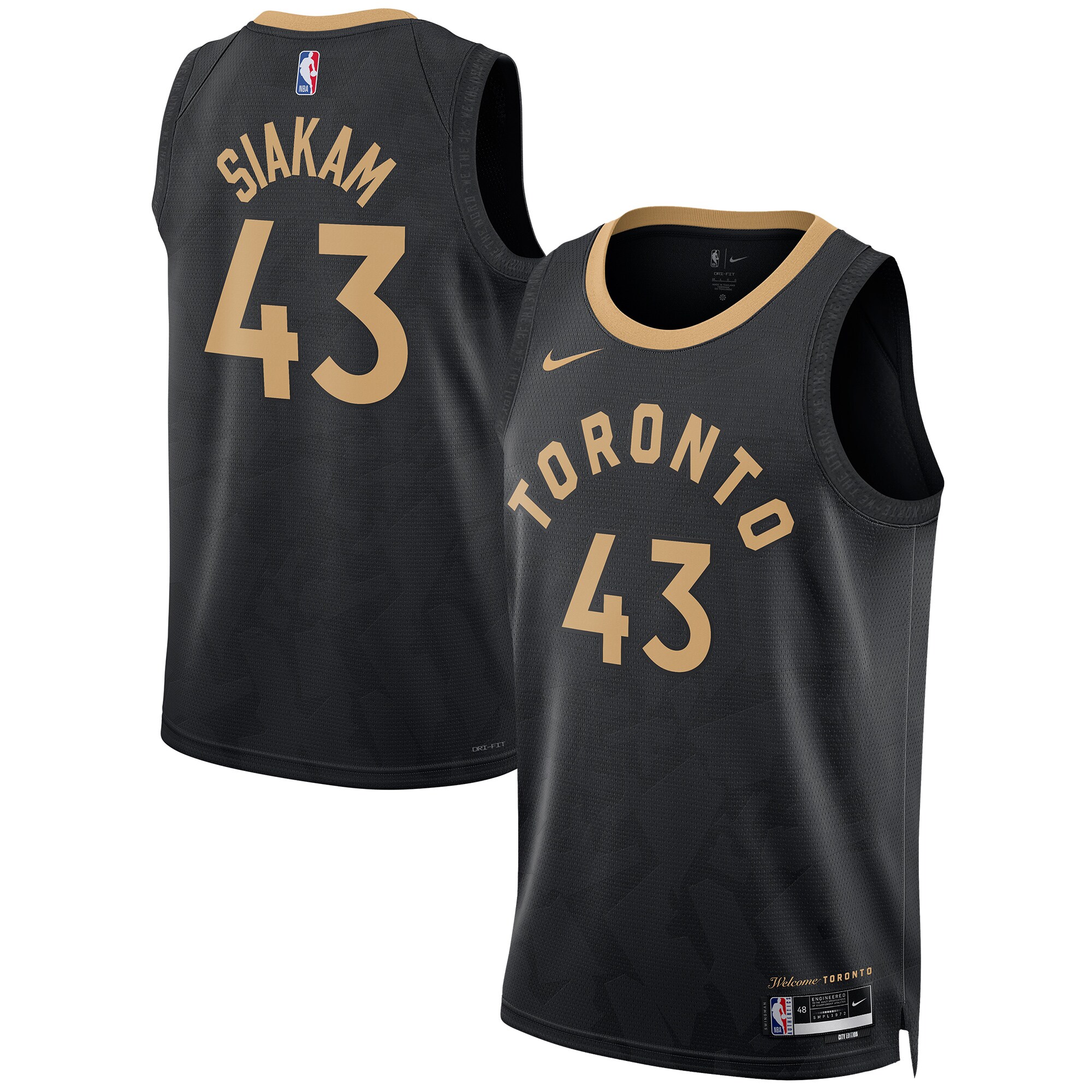 Pascal Siakam Toronto Raptors Unisex 2022\/23 Swingman Jersey - City Edition - Black
