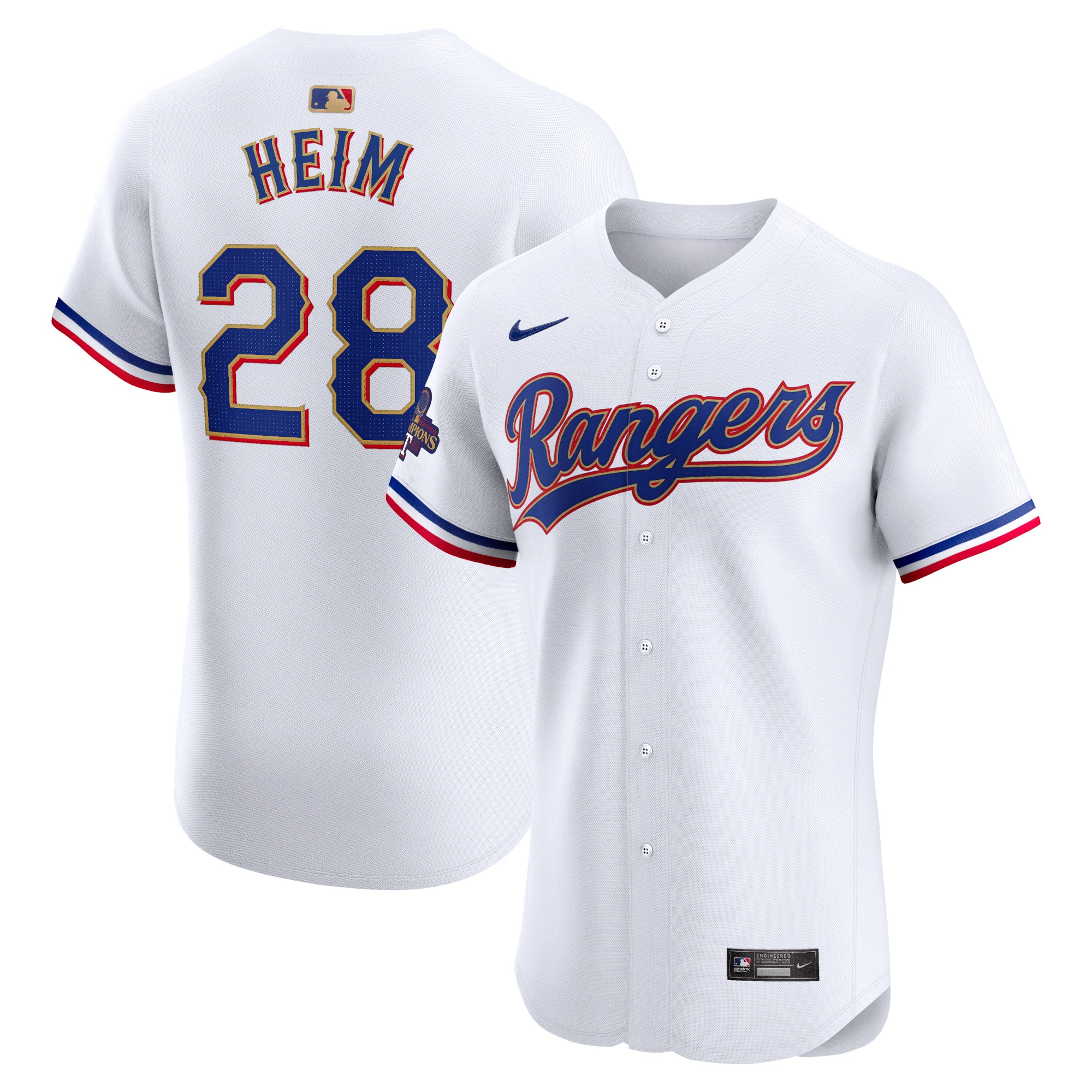 Jonah Heim Texas Rangers 2024 Gold Collection Elite Player Jersey White