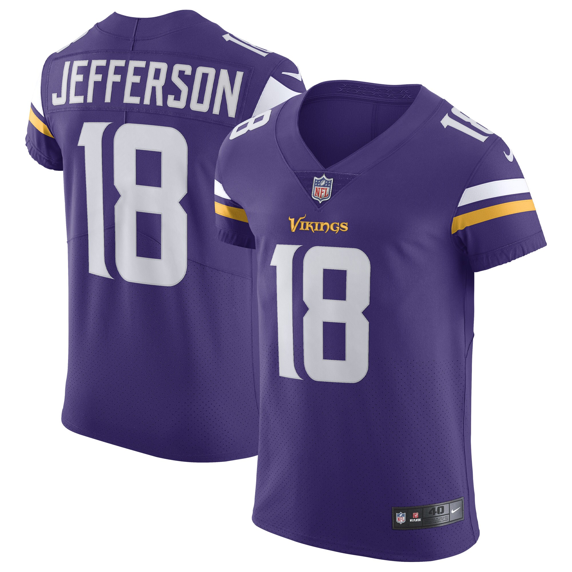 Justin Jefferson Minnesota Vikings  Home Vapor Elite Jersey - Purple