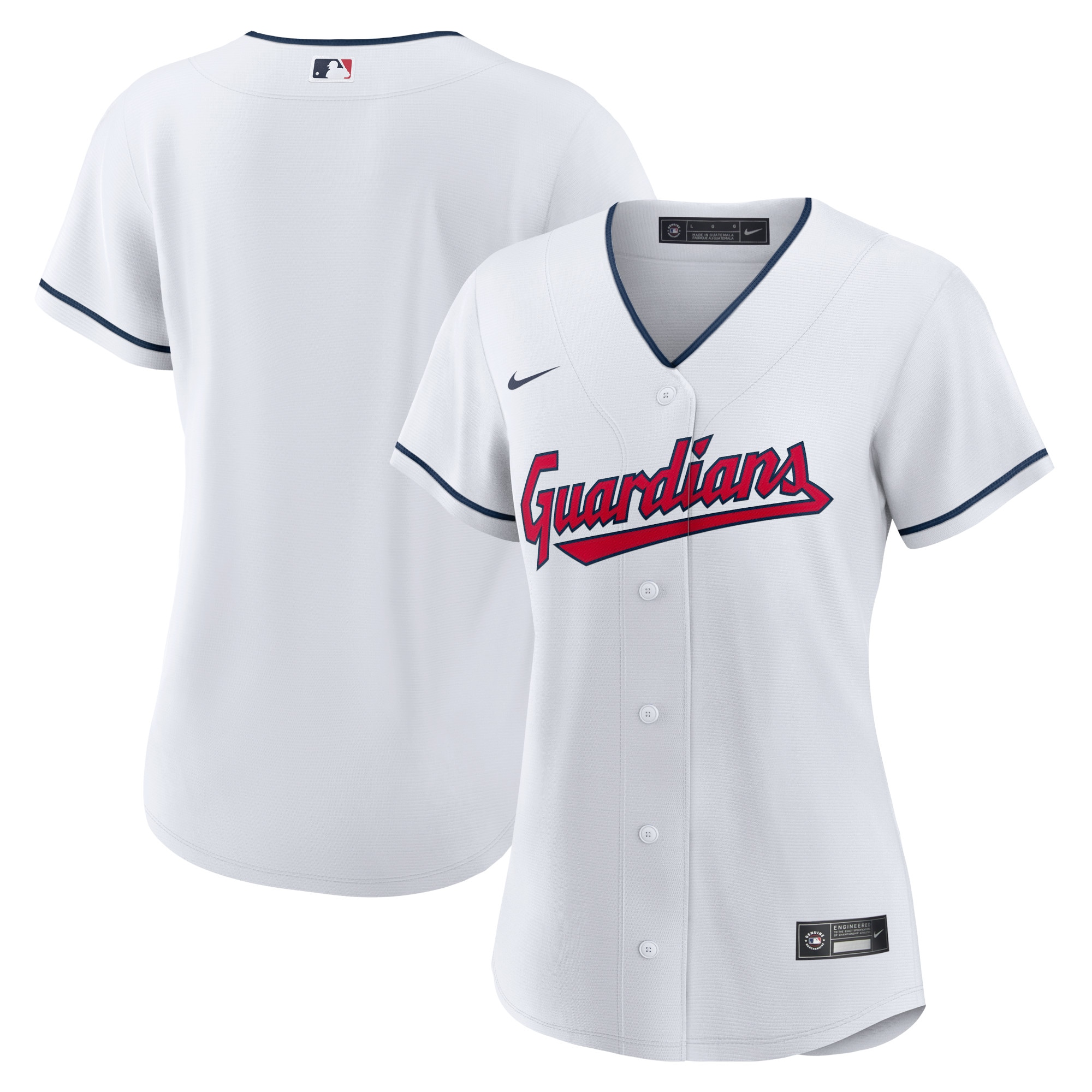 Cleveland Guardians  Women's Home Blank Replica Jersey- White