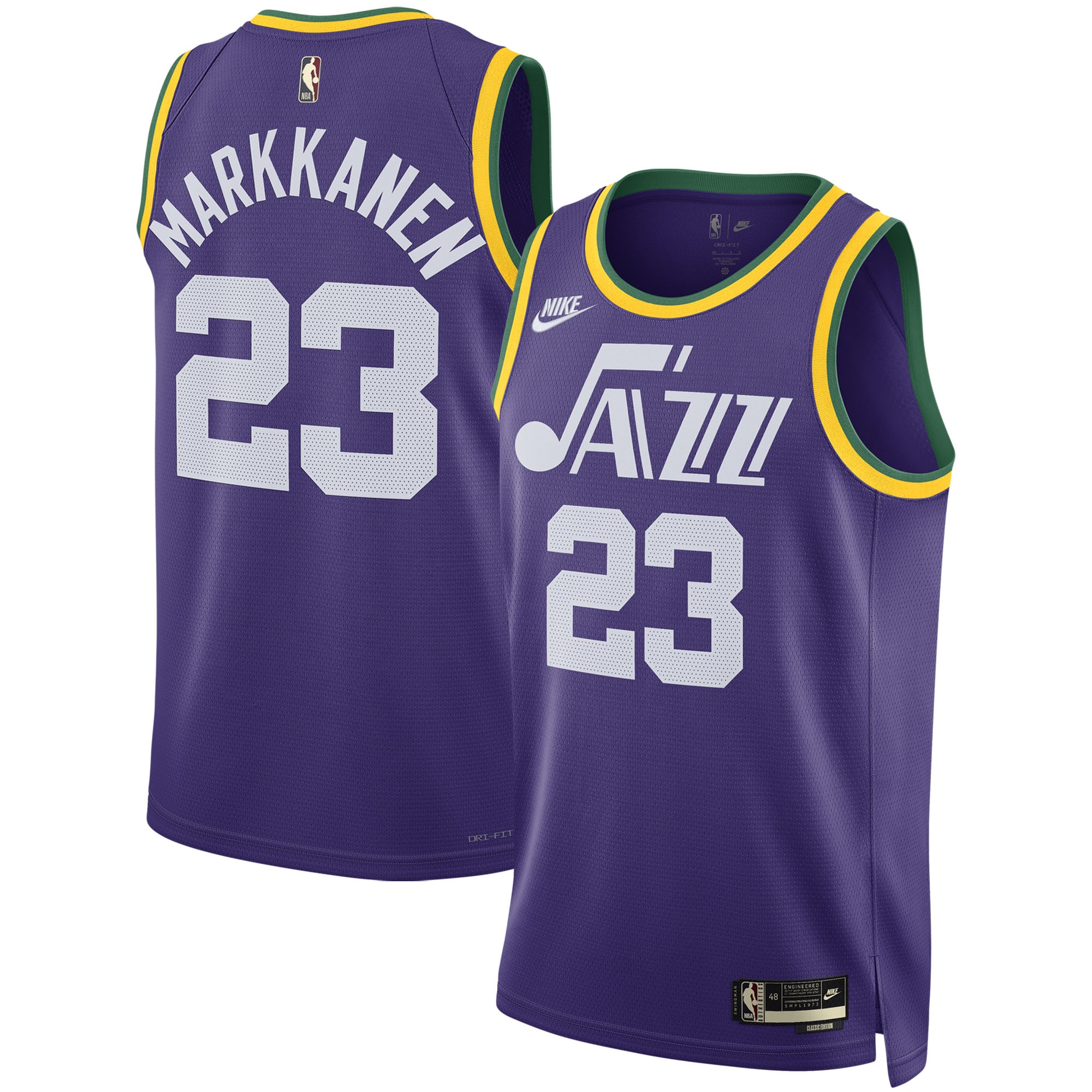 Lauri Markkanen Utah Jazz Unisex 2023\/24 Swingman Replica Jersey - Classic Edition - Purple