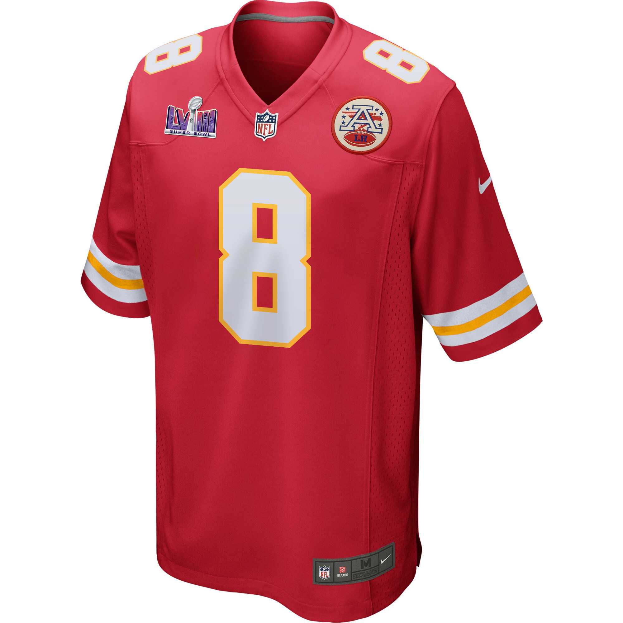 Justyn Ross 8 Kansas City Chiefs Super Bowl LVIII Patch Game Men Jersey - Red