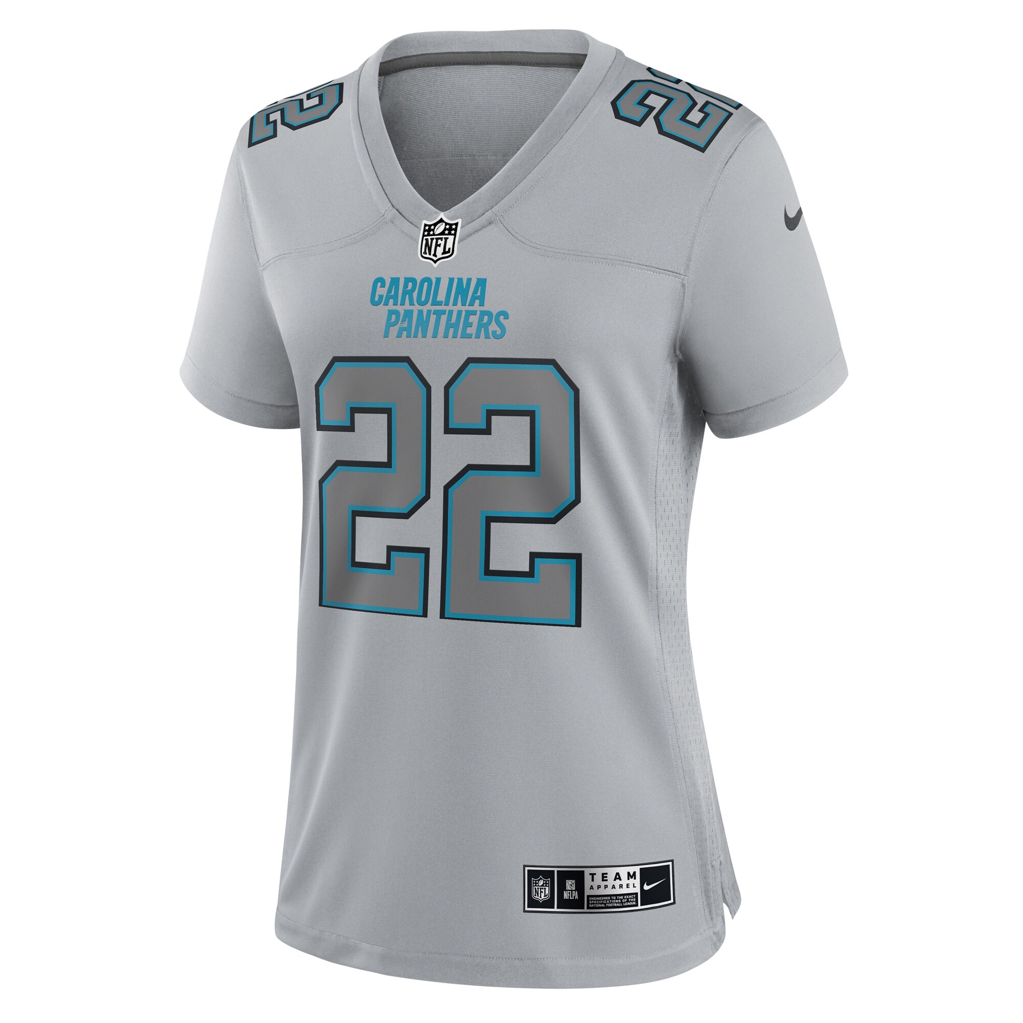 Christian McCaffrey Carolina Panthers Women's Atmosphere Fashion Game Jersey - Gray