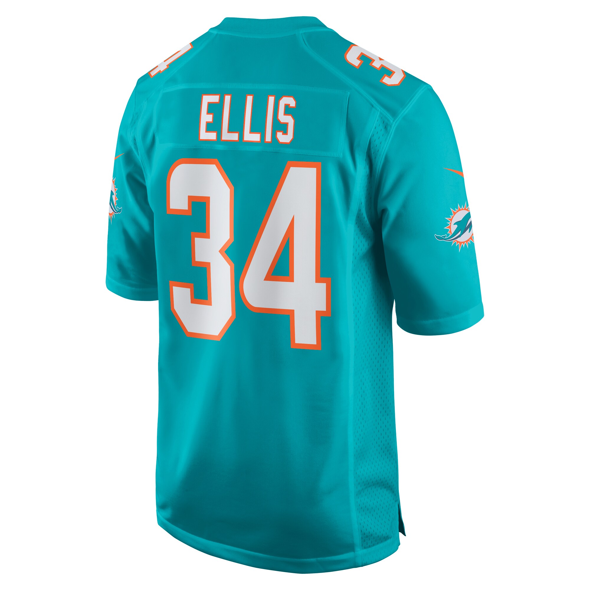 Tino Ellis Miami Dolphins  Home Game Player Jersey - Aqua