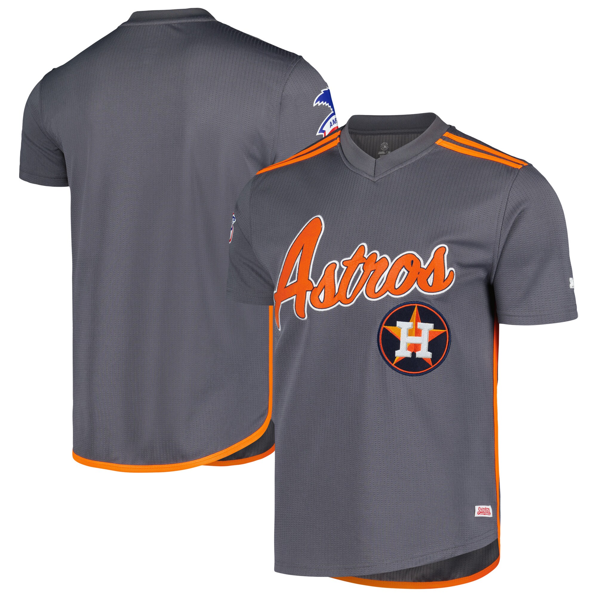 Houston Astros Stitches  Team V-Neck Jersey - Charcoal