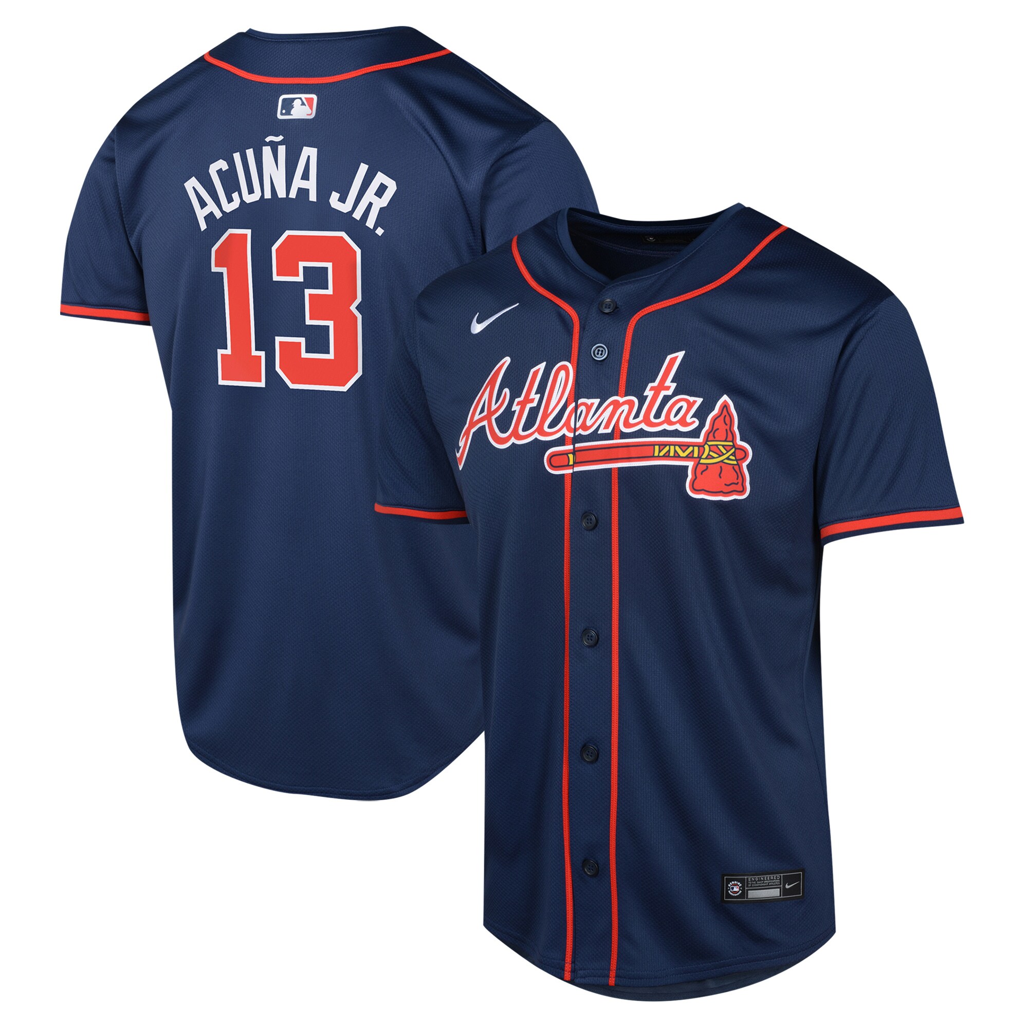 Ronald Acu\u00c3\u00b1a Jr. Atlanta Braves Youth Alternate Limited Player Jersey Navy