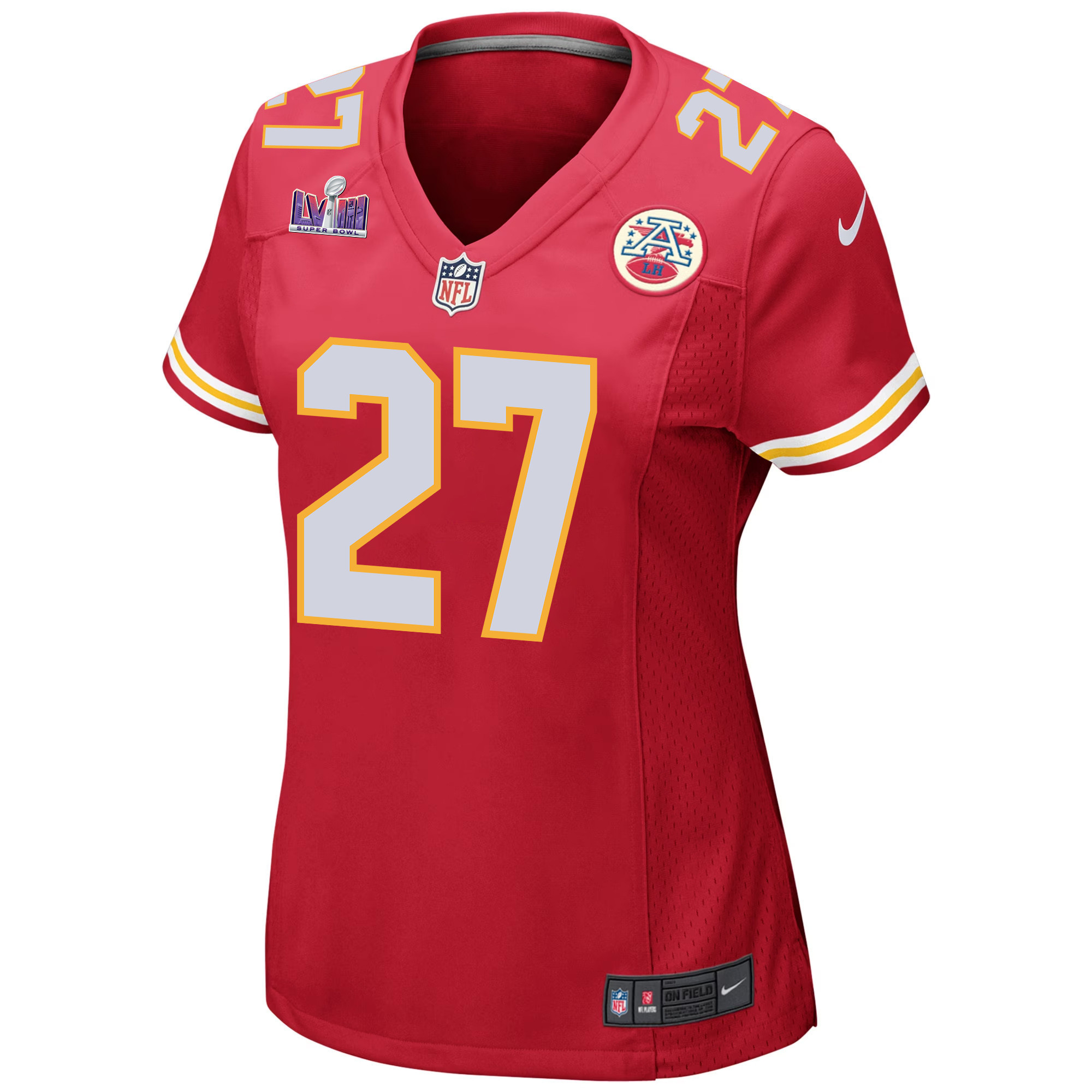 Chamarri Conner 27 Kansas City Chiefs Super Bowl LVIII Patch Game Women Jersey - Red