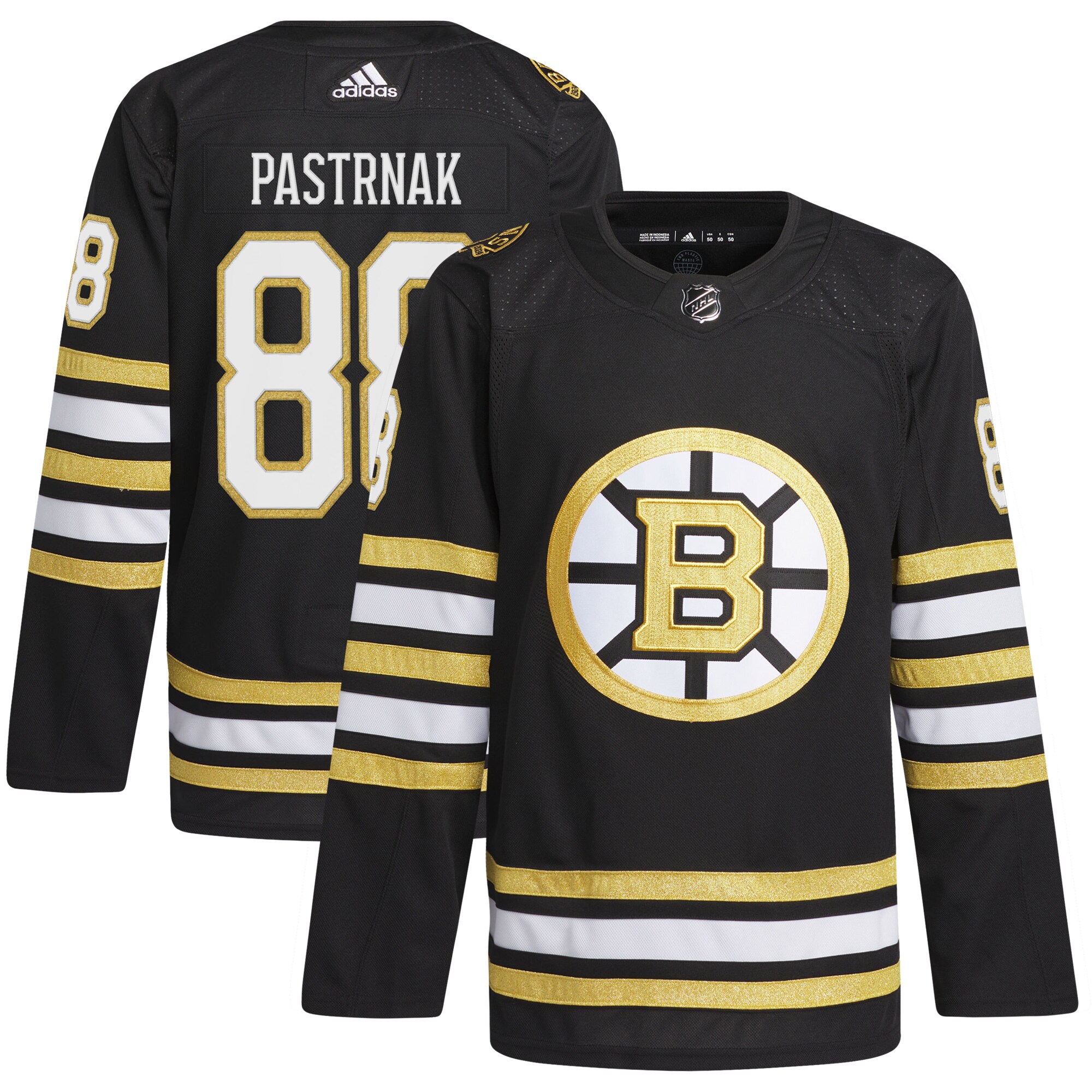 David Pastrnak Boston Bruins adidas Primegreen 100th Anniversary Authentic Player Jersey - Black