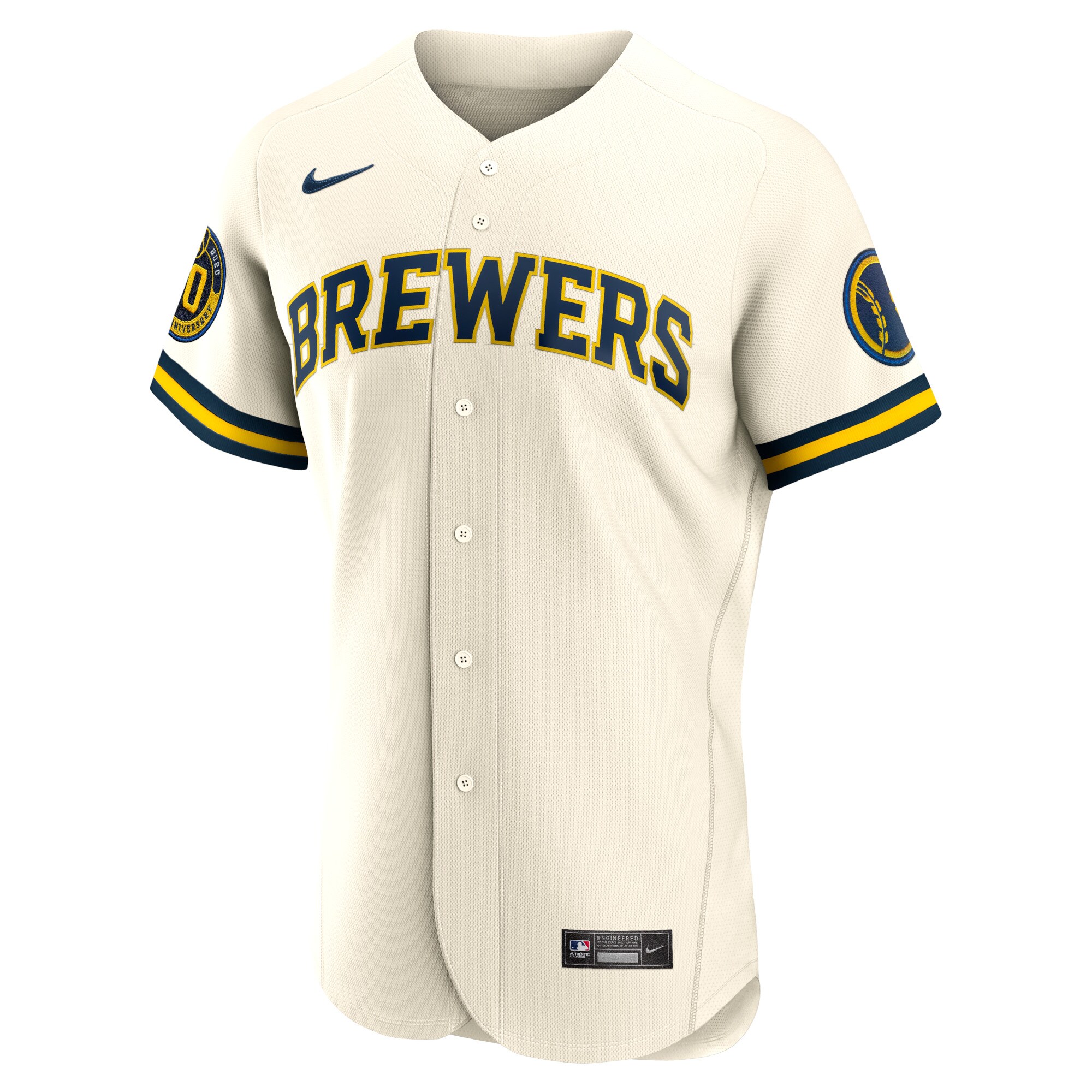 Milwaukee Brewers  Home Authentic Team Jersey - Cream
