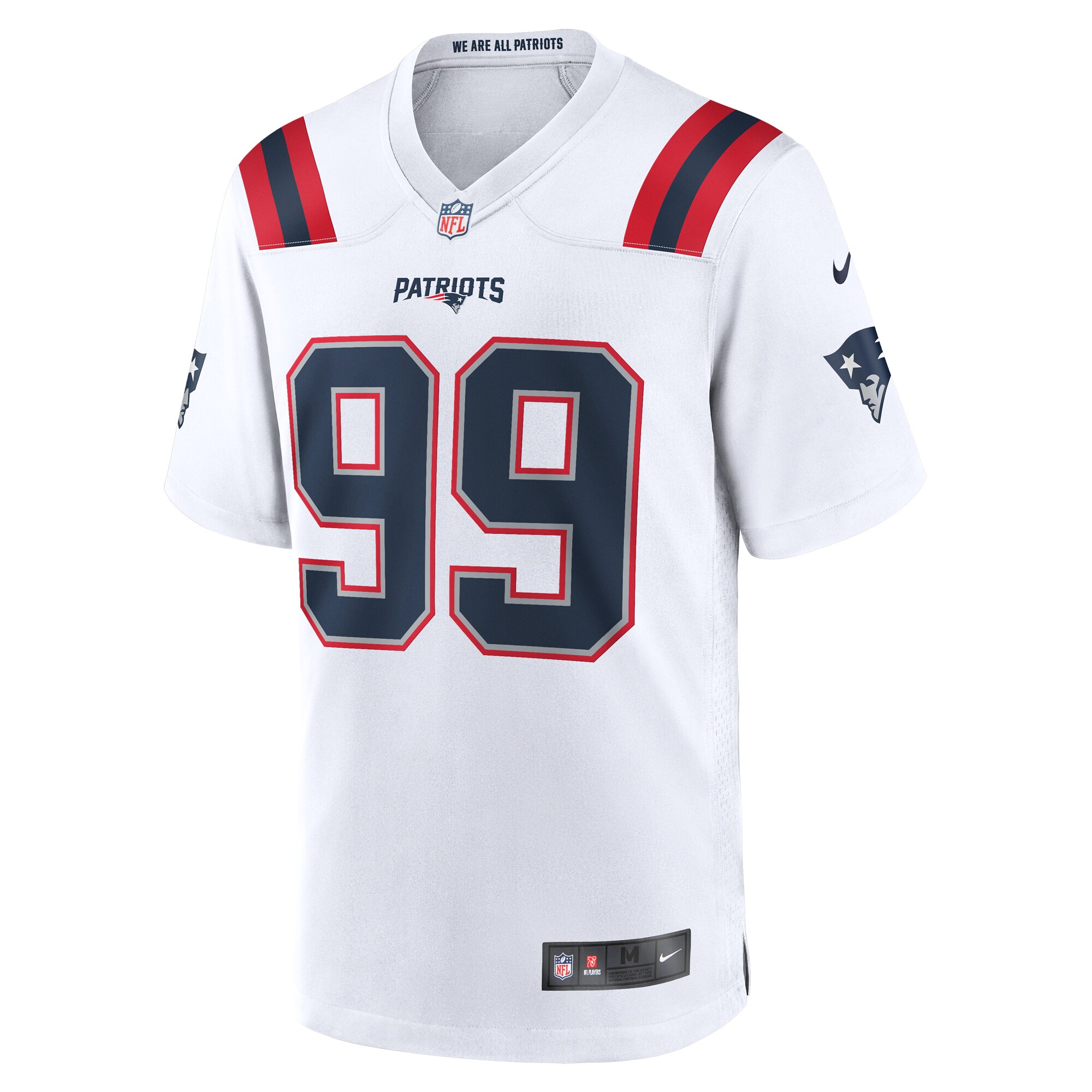 Keion White New England Patriots   Game Jersey -  White