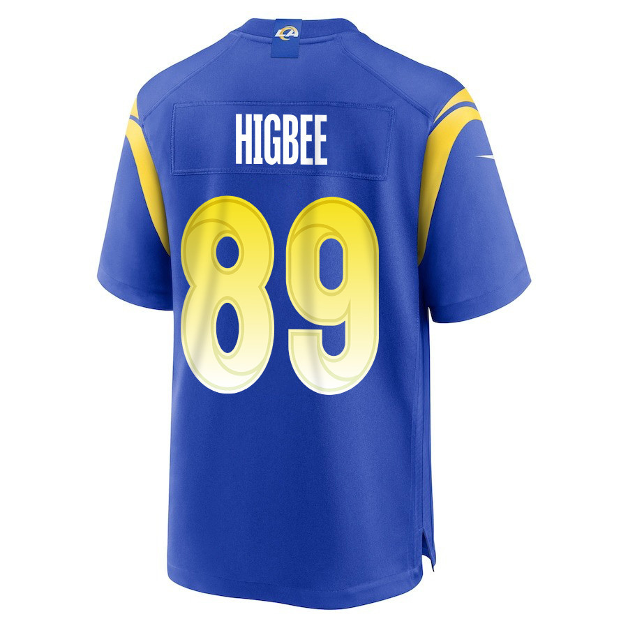 Tyler Higbee 89 Los Angeles Rams Super Bowl LIX New Orleans Patch Game Men Jersey - Royal