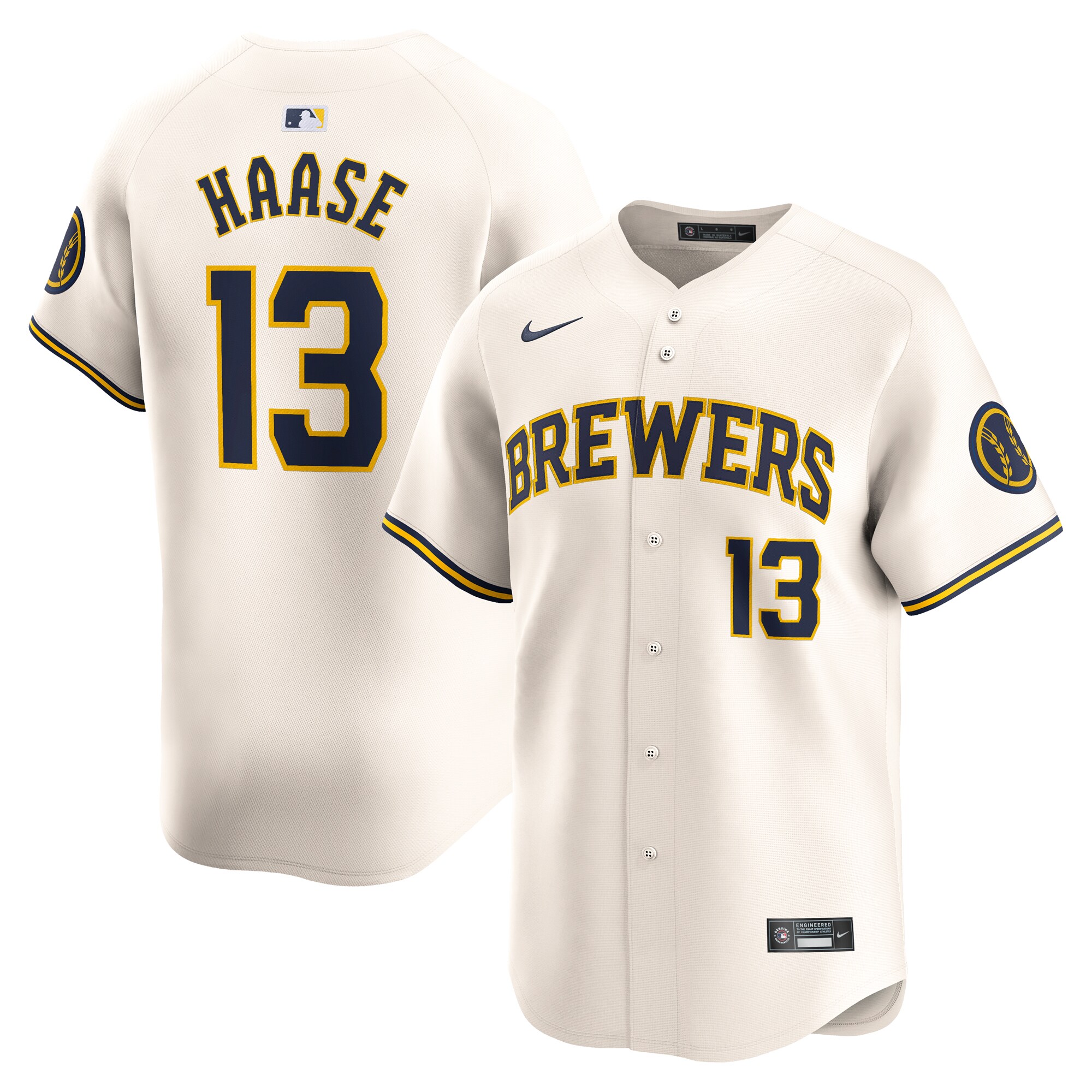 Eric Haase Milwaukee Brewers  Home Limited Player Jersey - Cream