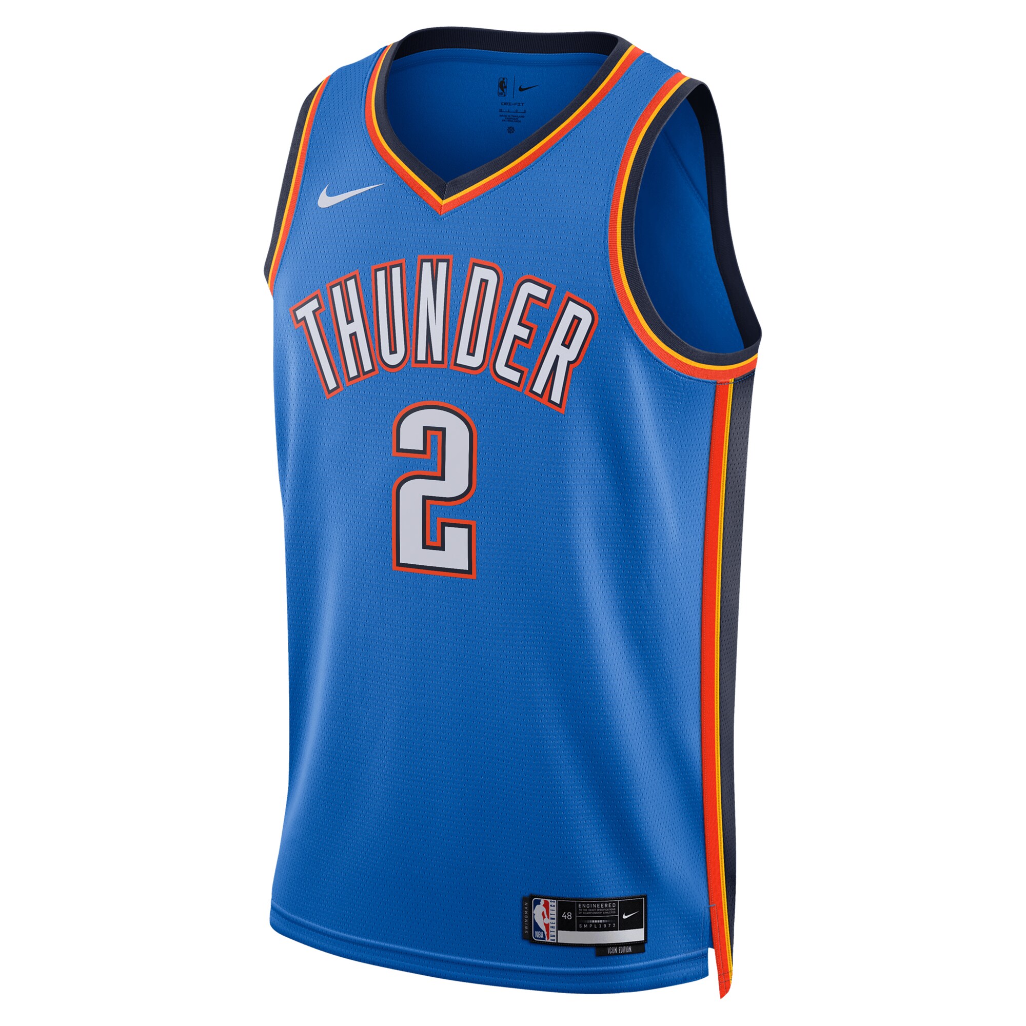 Shai Gilgeous-Alexander Oklahoma City Thunder Unisex Badge Swingman Replica Jersey - Icon Edition - Blue
