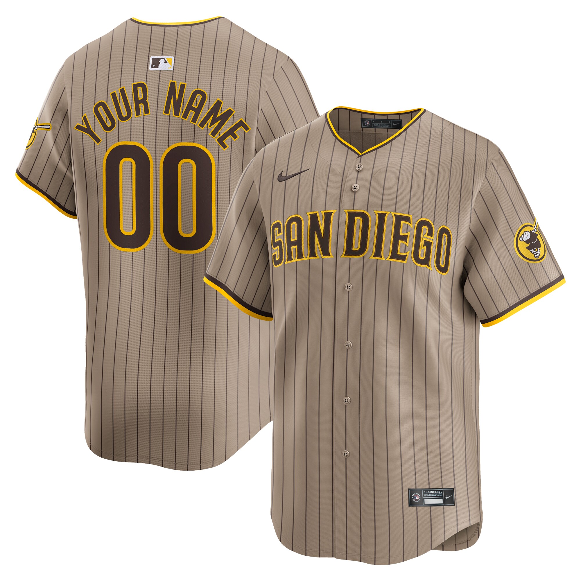 San Diego Padres   Alternate Limited Custom Jersey Khaki