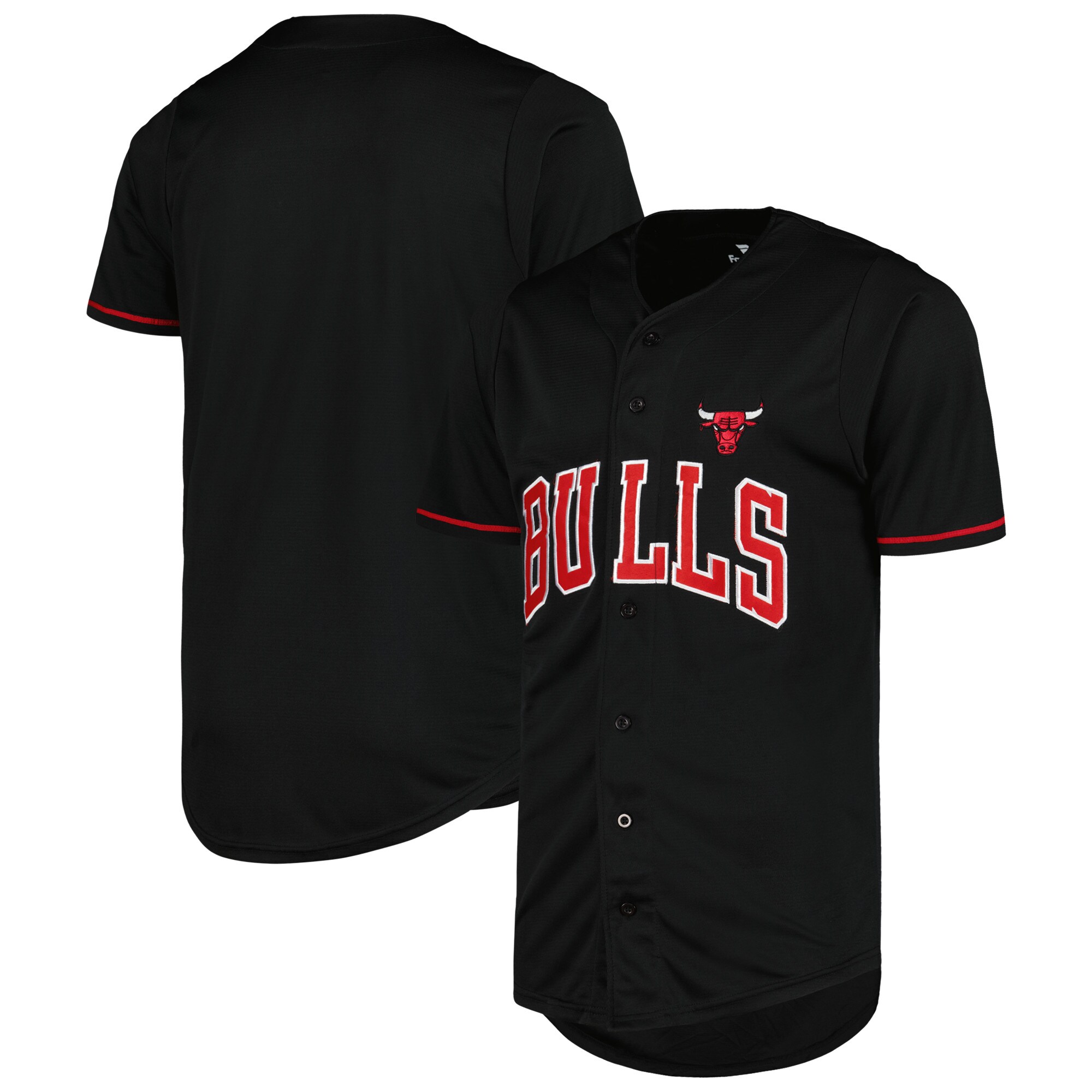 Chicago Bulls Fanatics Pop Baseball Jersey - Black
