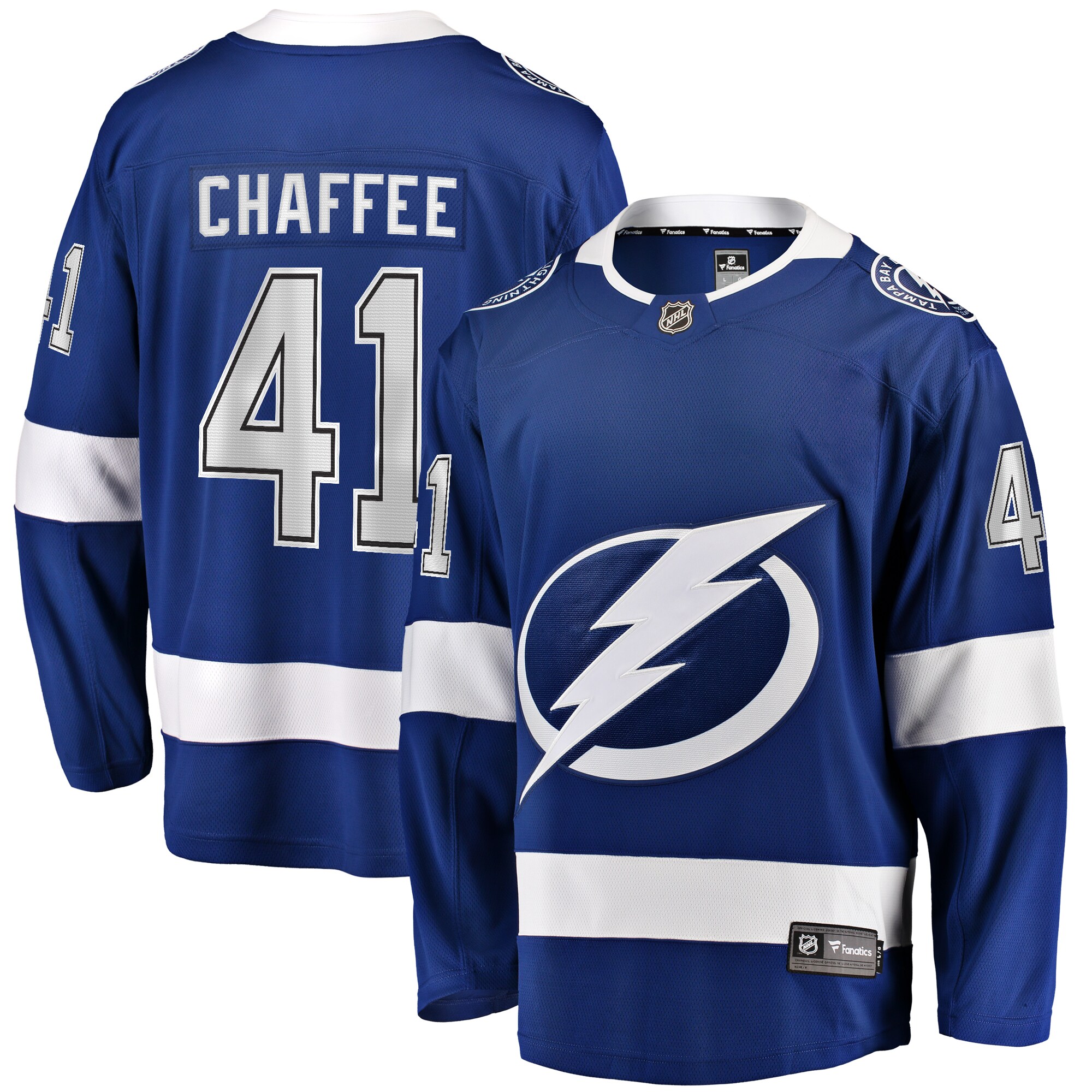 Mitchell Chaffee Tampa Bay Lightning Fanatics Home Premier Breakaway Player Jersey - Blue