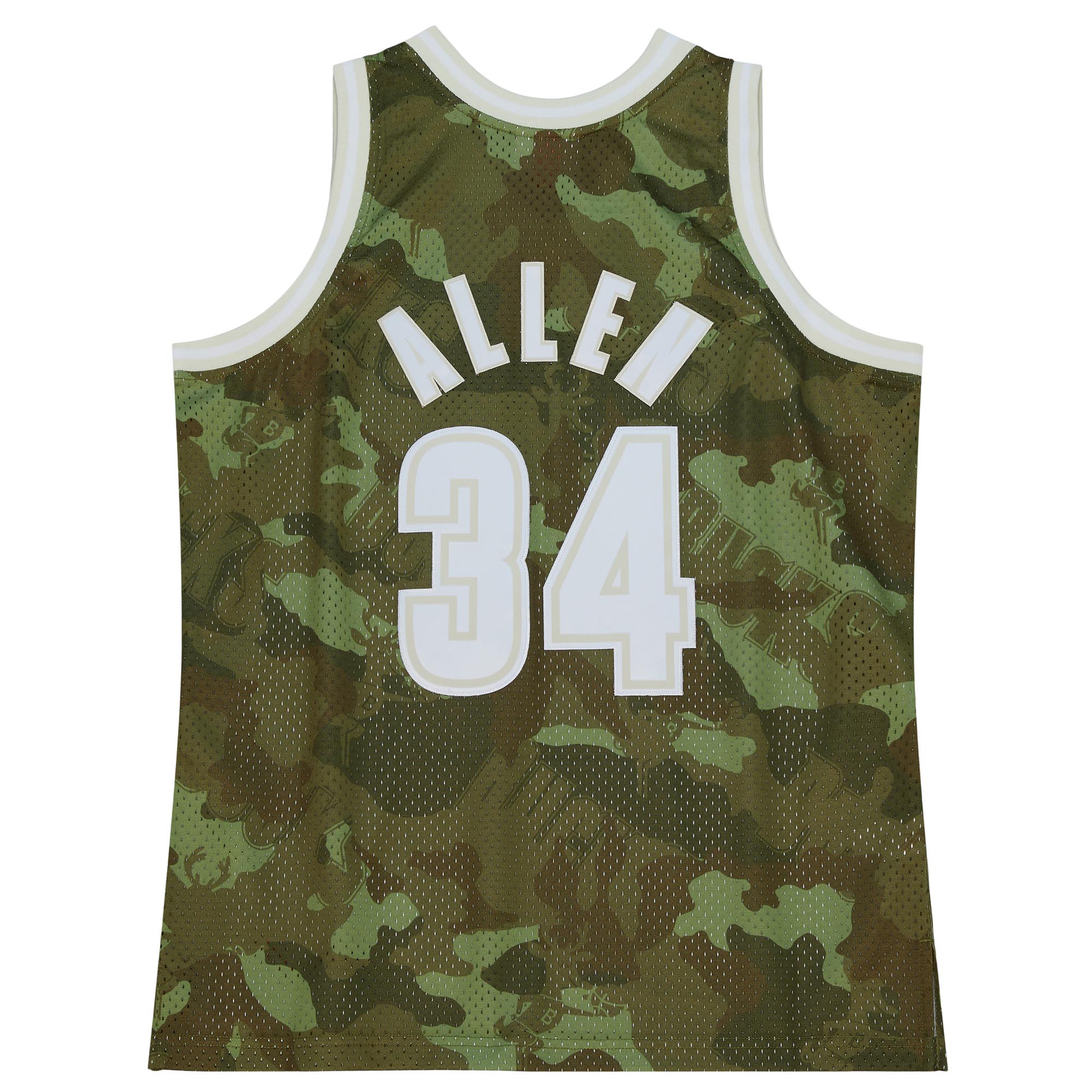 Ray Allen Milwaukee Bucks Mitchell & Ness Hardwood Classics 2000\/01 Ghost Green Swingman Jersey - Camo